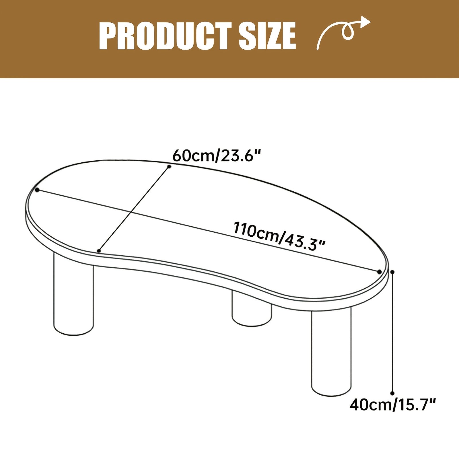 Chic White Cloud-Shaped Coffee Table with 3 Legs - Unique Oval Design, High-Gloss Finish, Youngsters-Friendly Corners - Perfect for Living Room