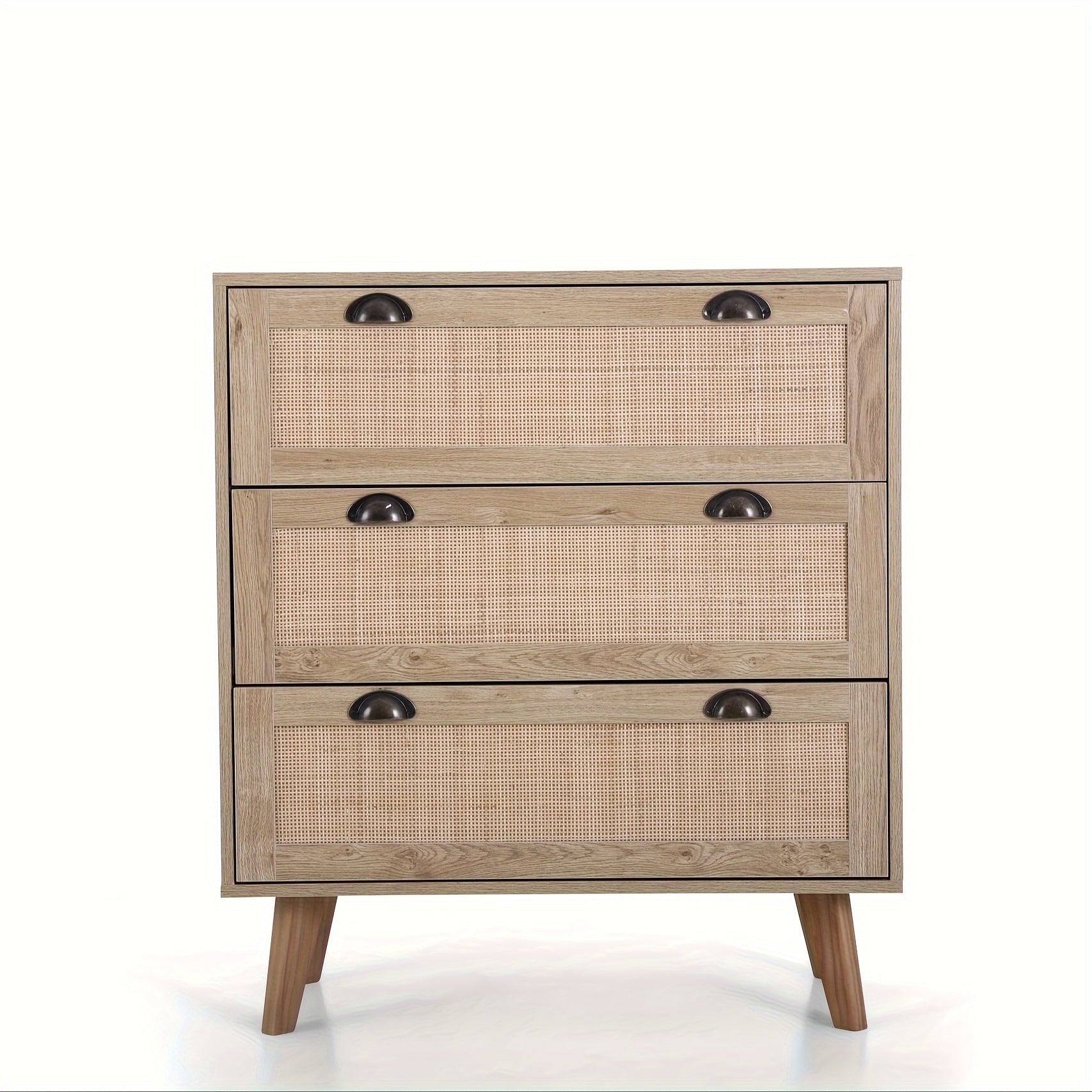 Rattan Dresser - Rattan Nightstand Boho Cabinet Small Dresser 3 Drawer Dresser/Side Table/Bedside Table, Rattan Cabinet