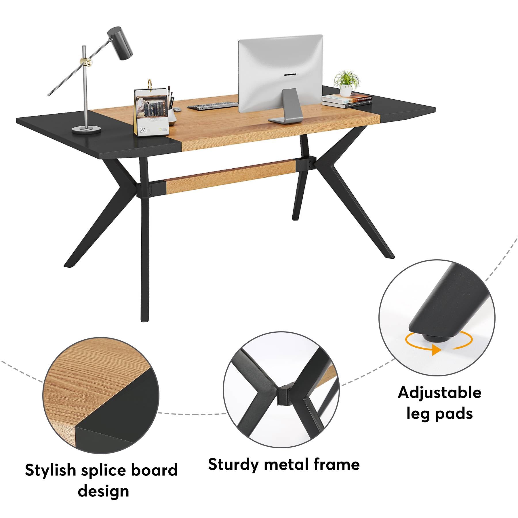 160 cm Executive Desk Computer Office Desk with X-Shape Frame