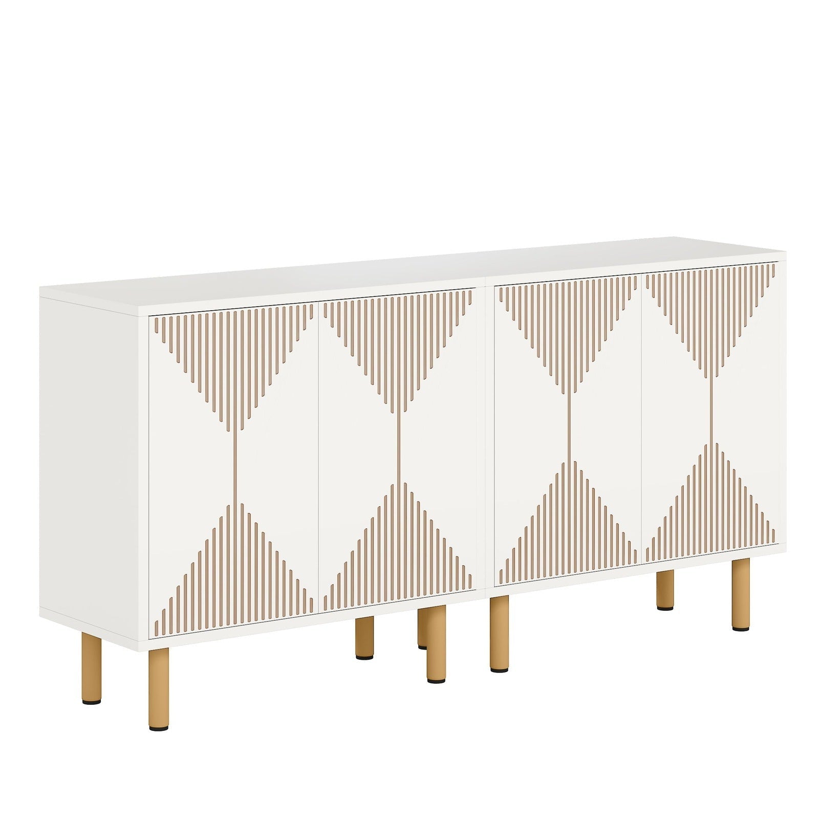 Modern Sideboard Buffet, 150 cm Wood Storage Cabinet with Doors