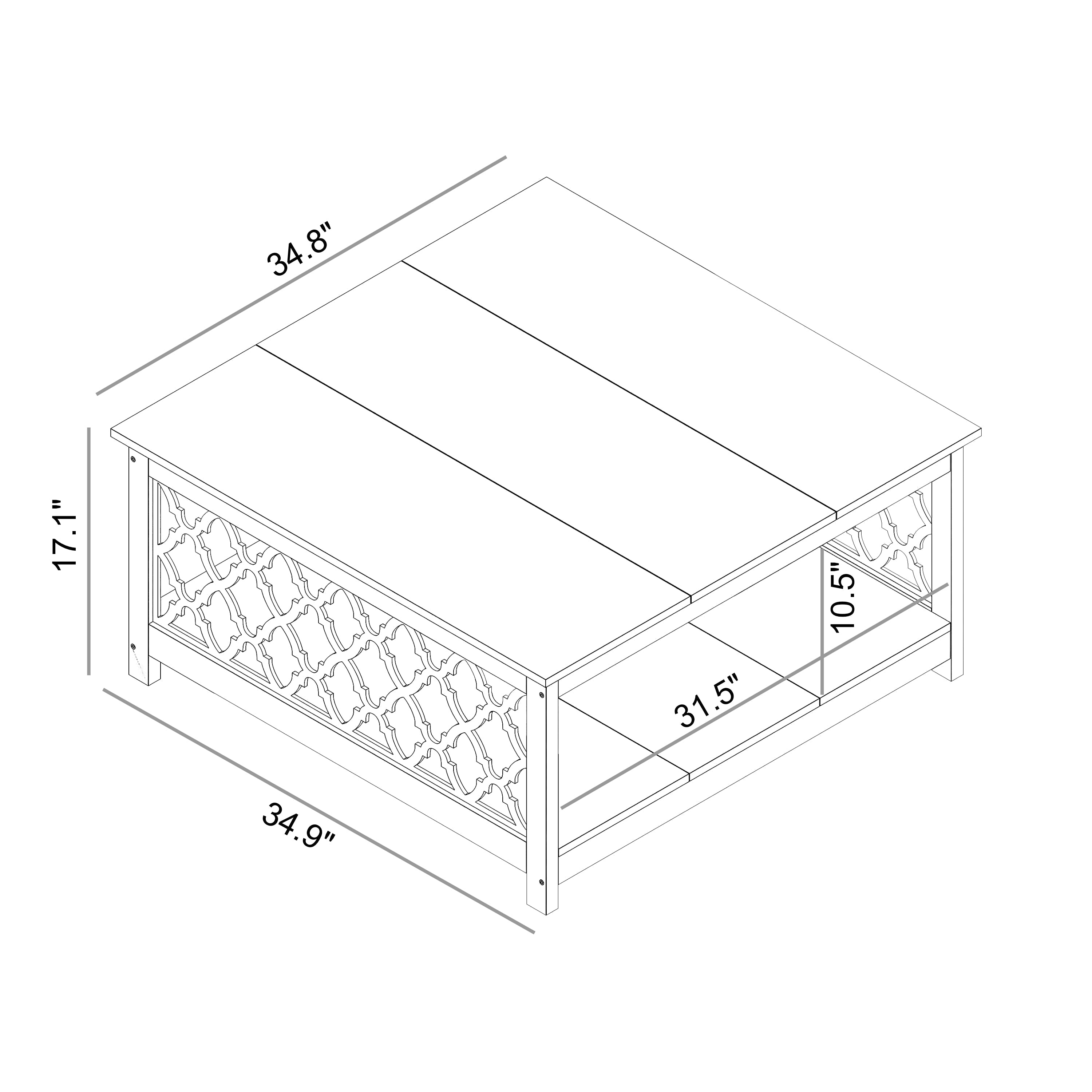 Square Wood Top Coffee Table