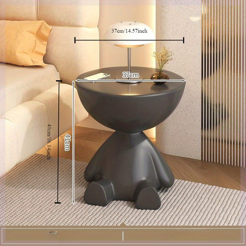 Modern Matte Round Side Table - Multifunctional Small Storage Rack Stool, Ideal for Living Room and Bedroom, Simple Bedside Coffee Table, Kittyye, Coffee Table