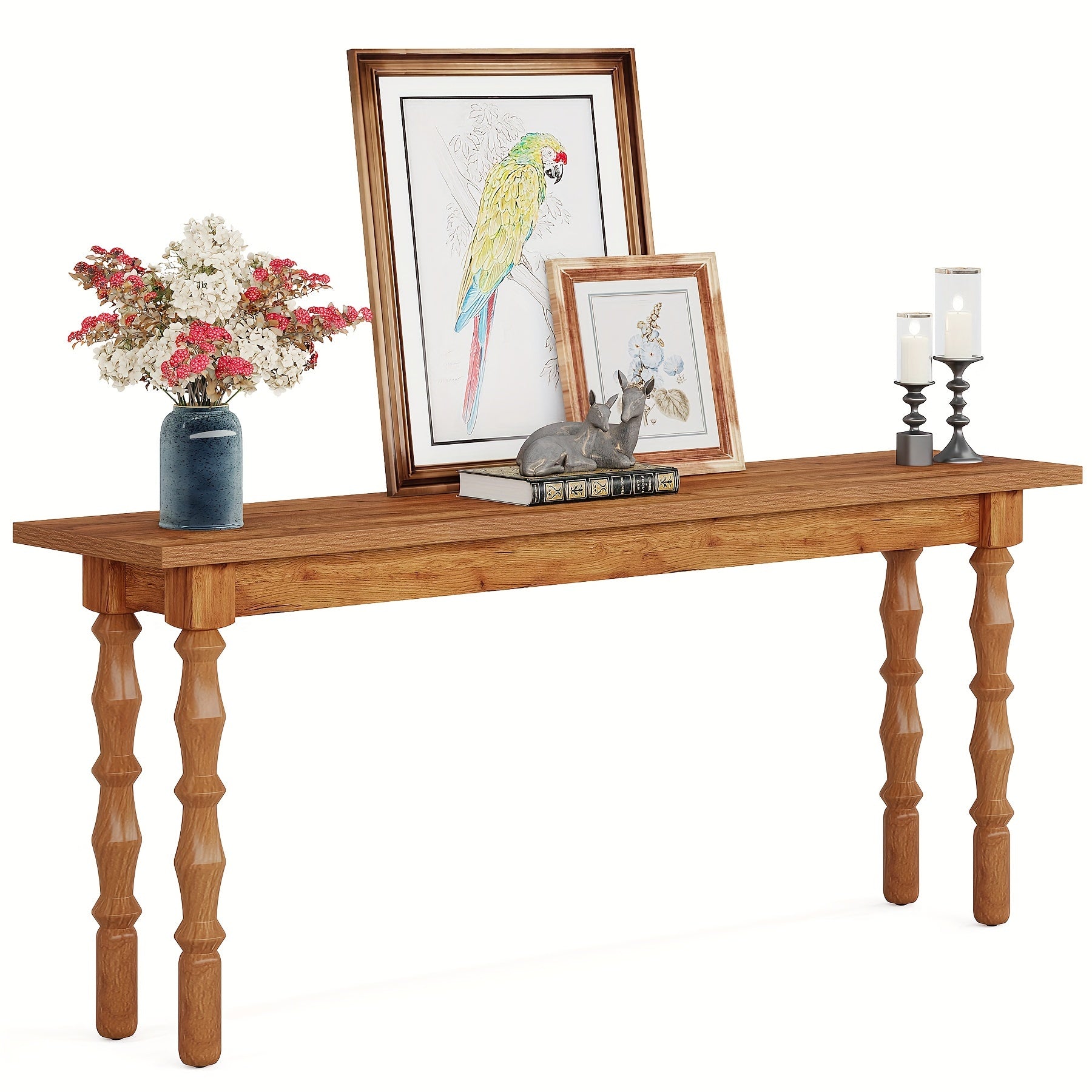 180-Cm Extended Length Entryway Console Table, Slim Sofa Table with Solid Wood Legs, Ideal for Living Room, Foyer, Hallway, or Entrance, Desk & Drawer Organizer for Home Storage