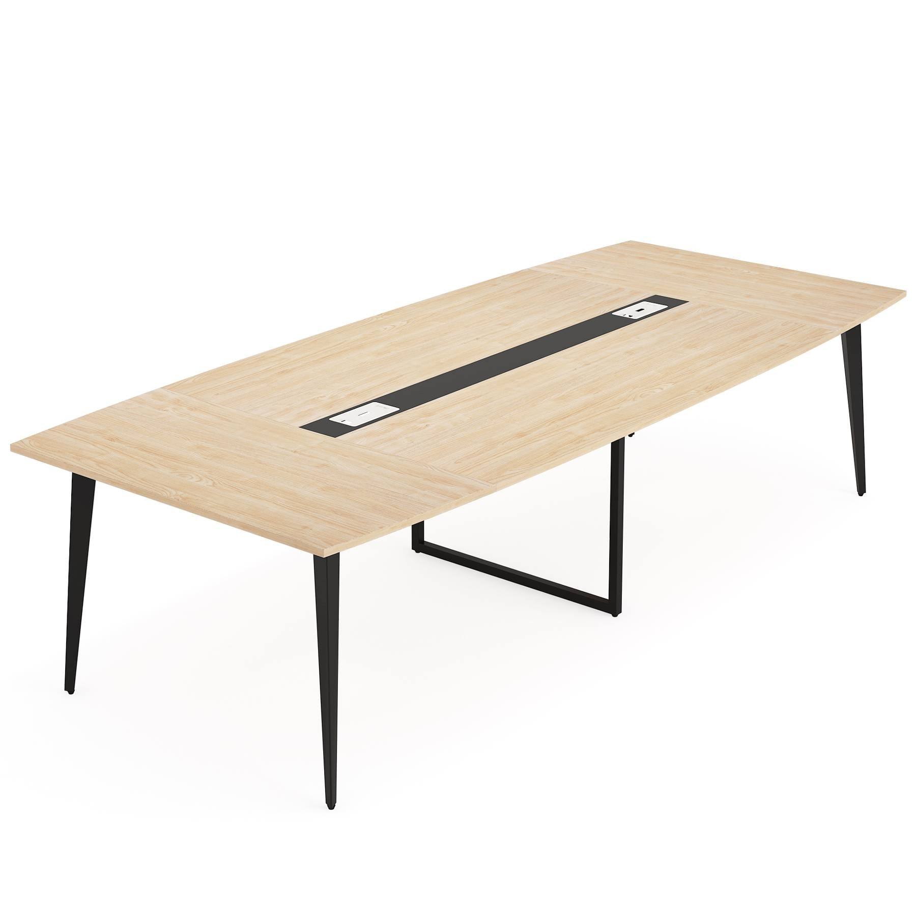 183 cm / 244 cm Conference Table, Modern Boat Shaped Meeting Table