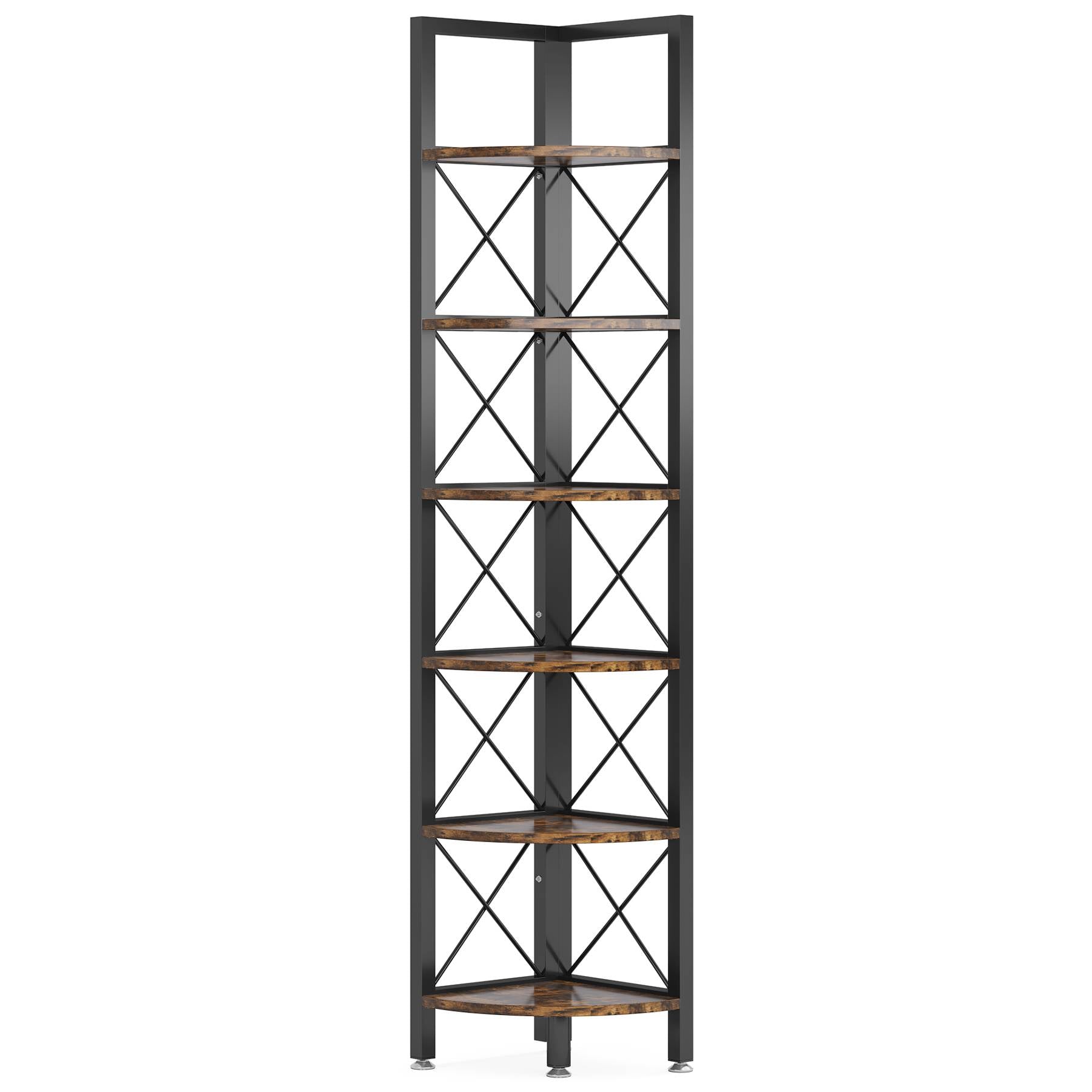 6-Tier Corner Shelf Small Bookshelf Storage Rack for Small Space (15 cm x 15 cm)