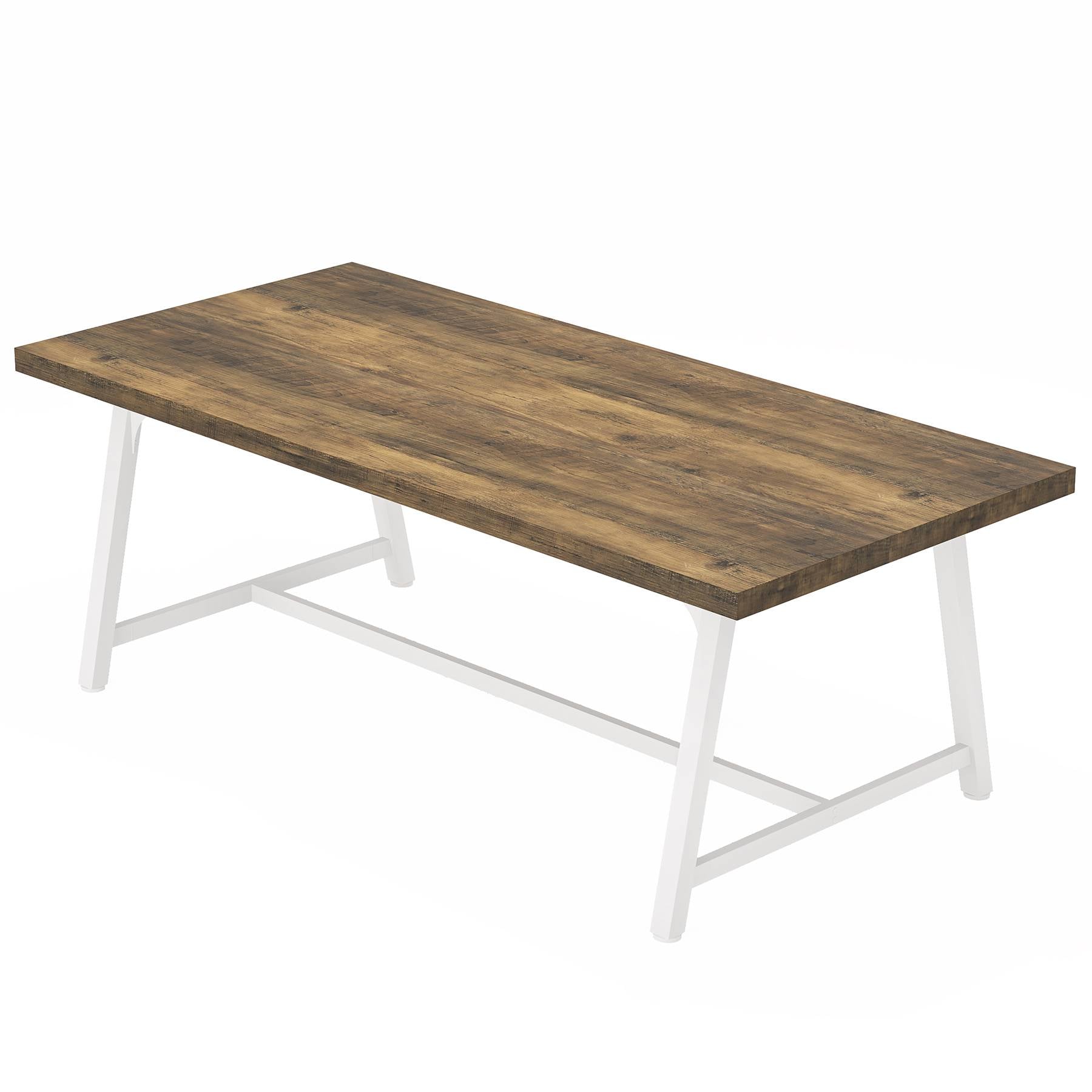 Dining Table for 8 People, 180 cm Rectangular Wood Kitchen Table