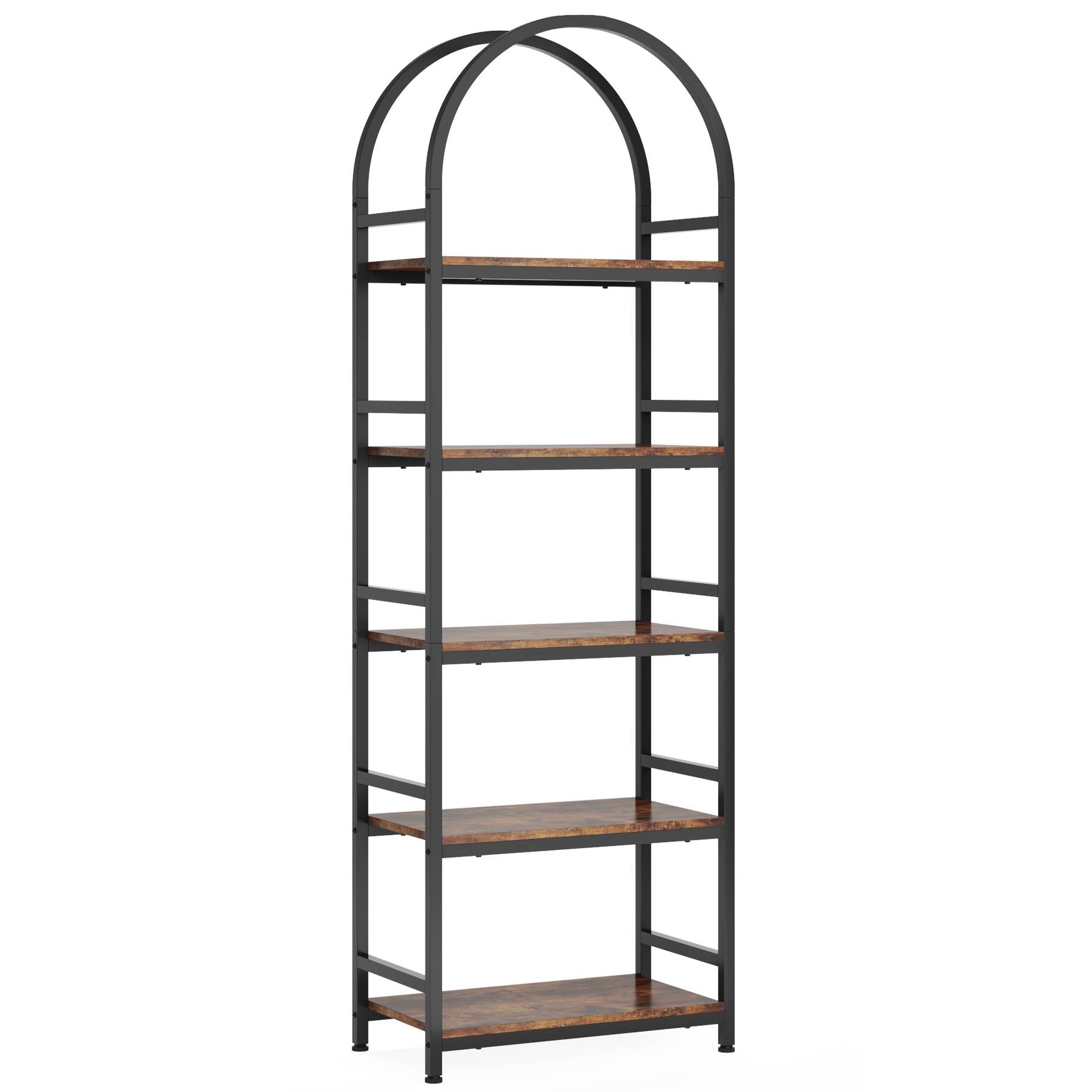 4-Tier / 5-Tier Bookshelf, Arched Bookcase Display Rack with Storage Shelves (in cm)