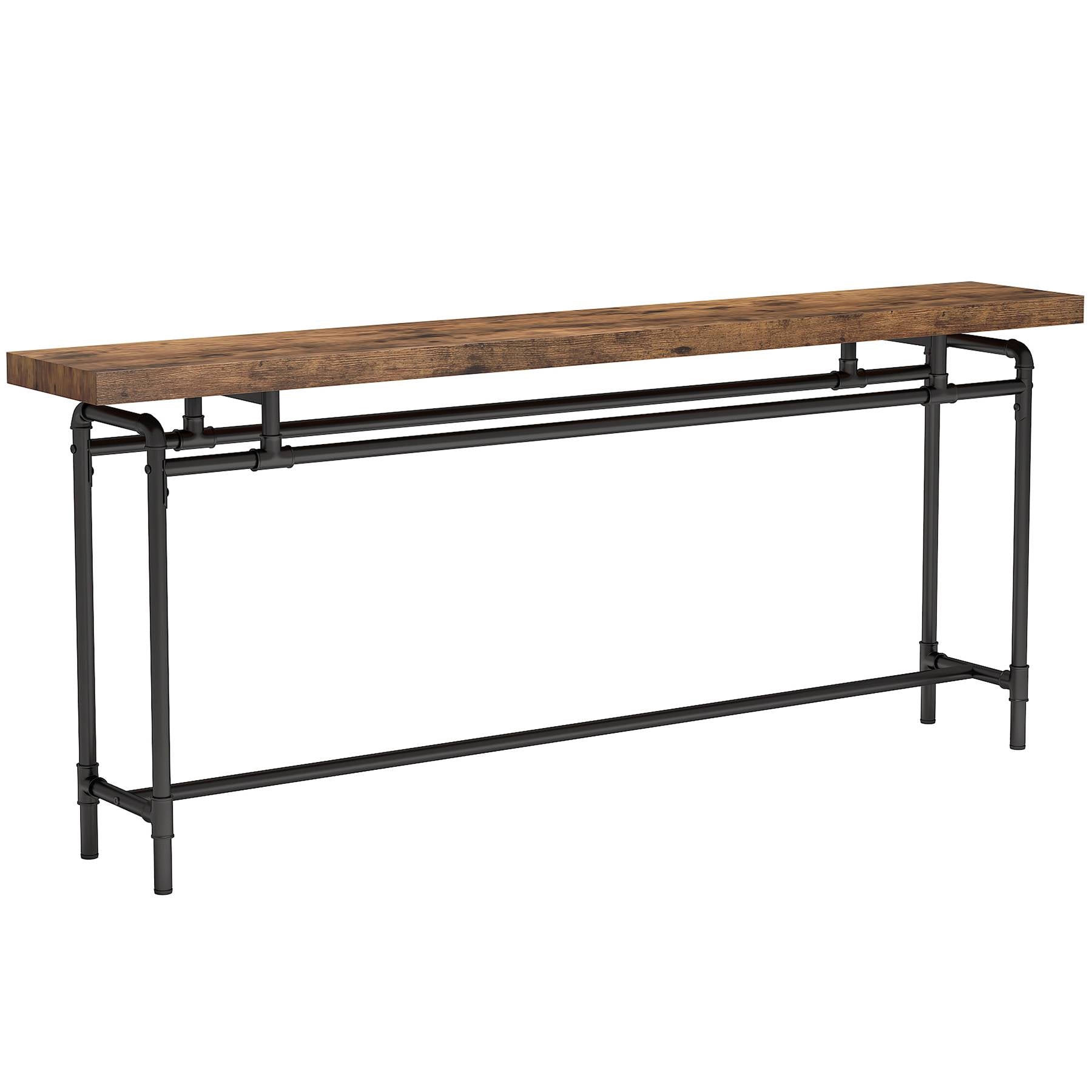 Industrial Console Table, 180 cm Narrow Foyer Sofa Table for Entrance