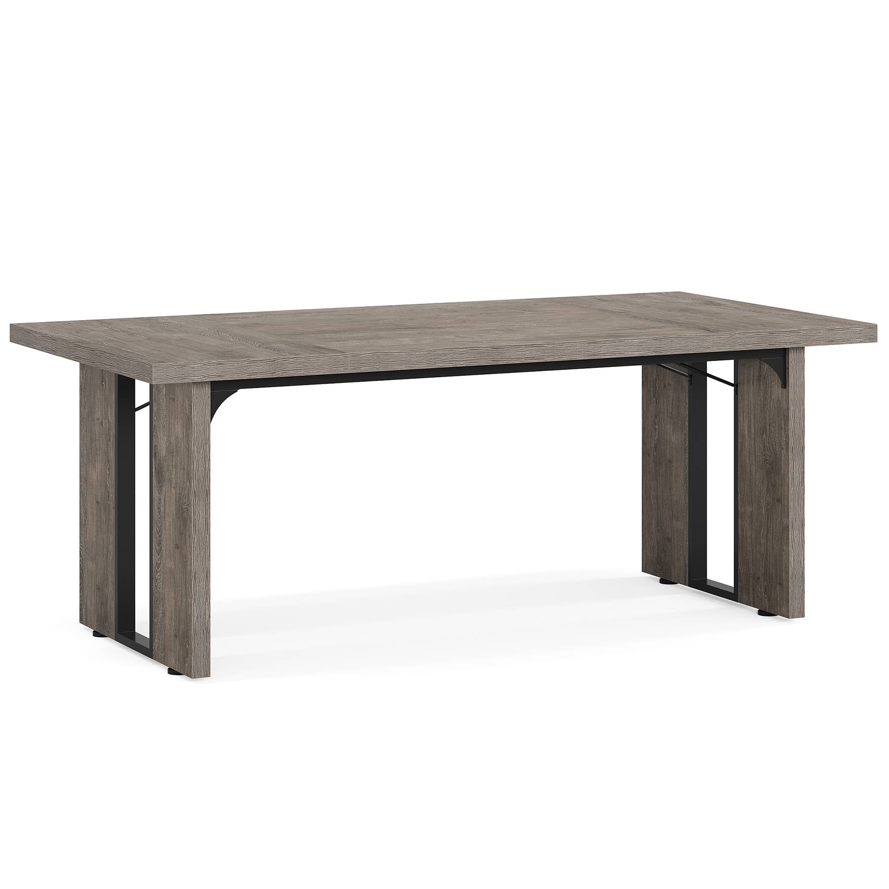 Rectangular Dining Table, 180 cm Farmhouse Breakfast Table for 6 to 8 People