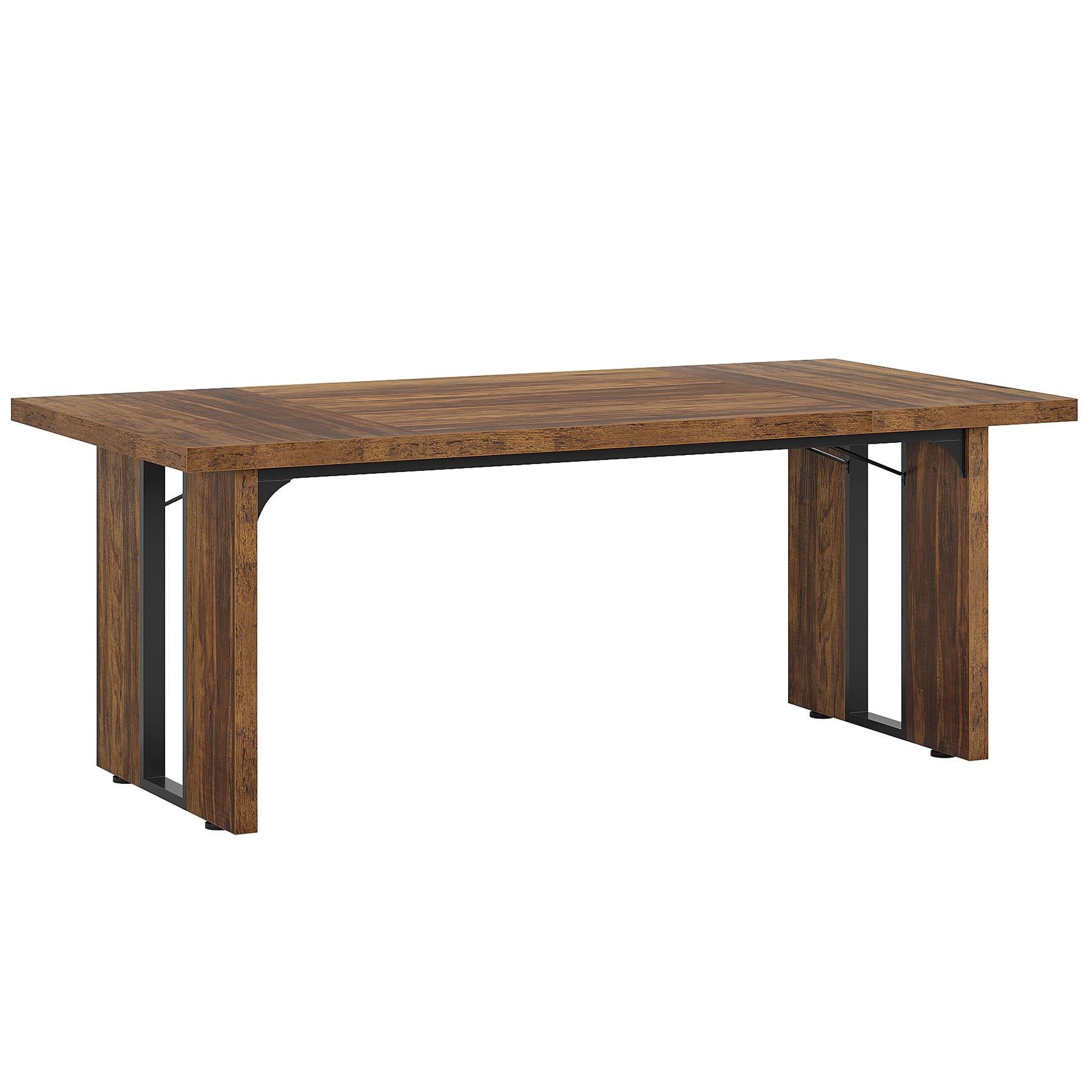 Rectangular Dining Table, 180 cm Farmhouse Breakfast Table for 6 to 8 People