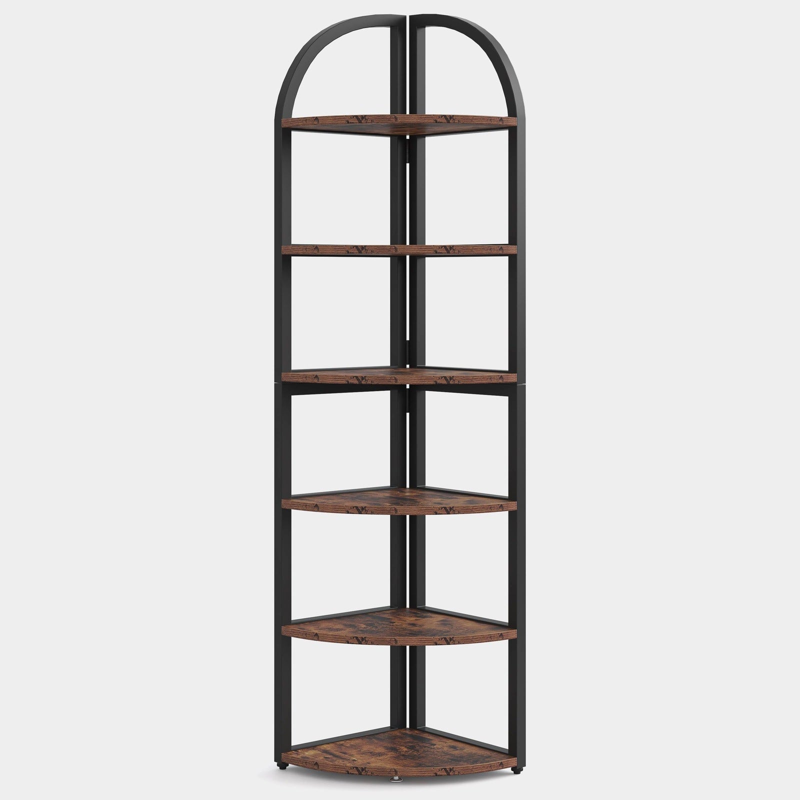 6-Tier Corner Shelf, 180 cm Tall Corner Bookshelf for Small Space