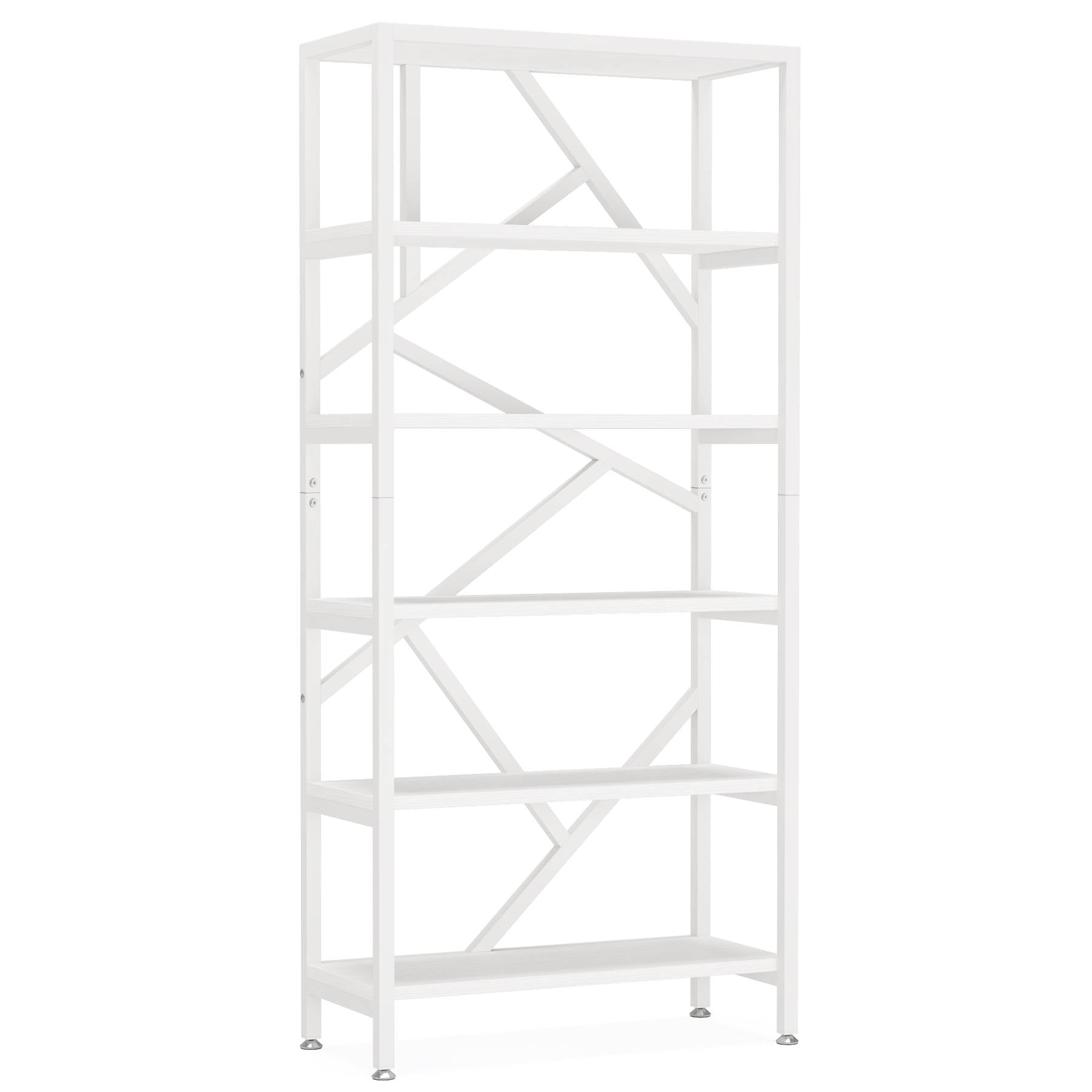 180 cm Bookshelf, Industrial Etagere Bookcase 6 Shelf Display Rack