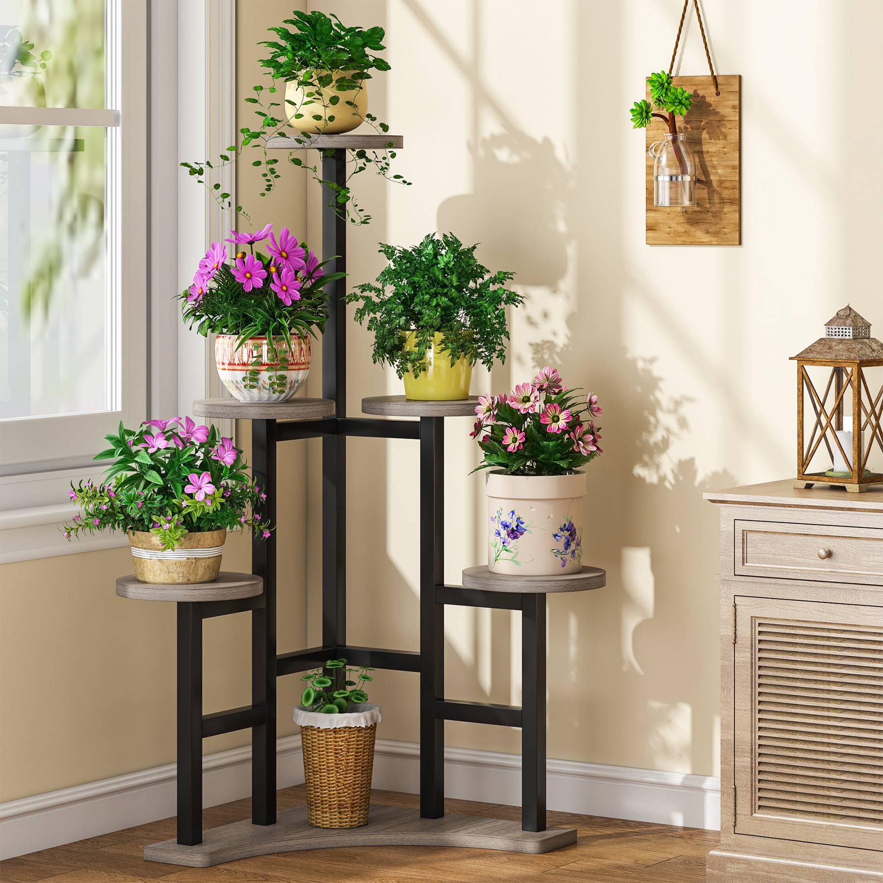 Corner Plant Stand Indoor, 6-Tiered Plant Shelf Flower Stand (cm)