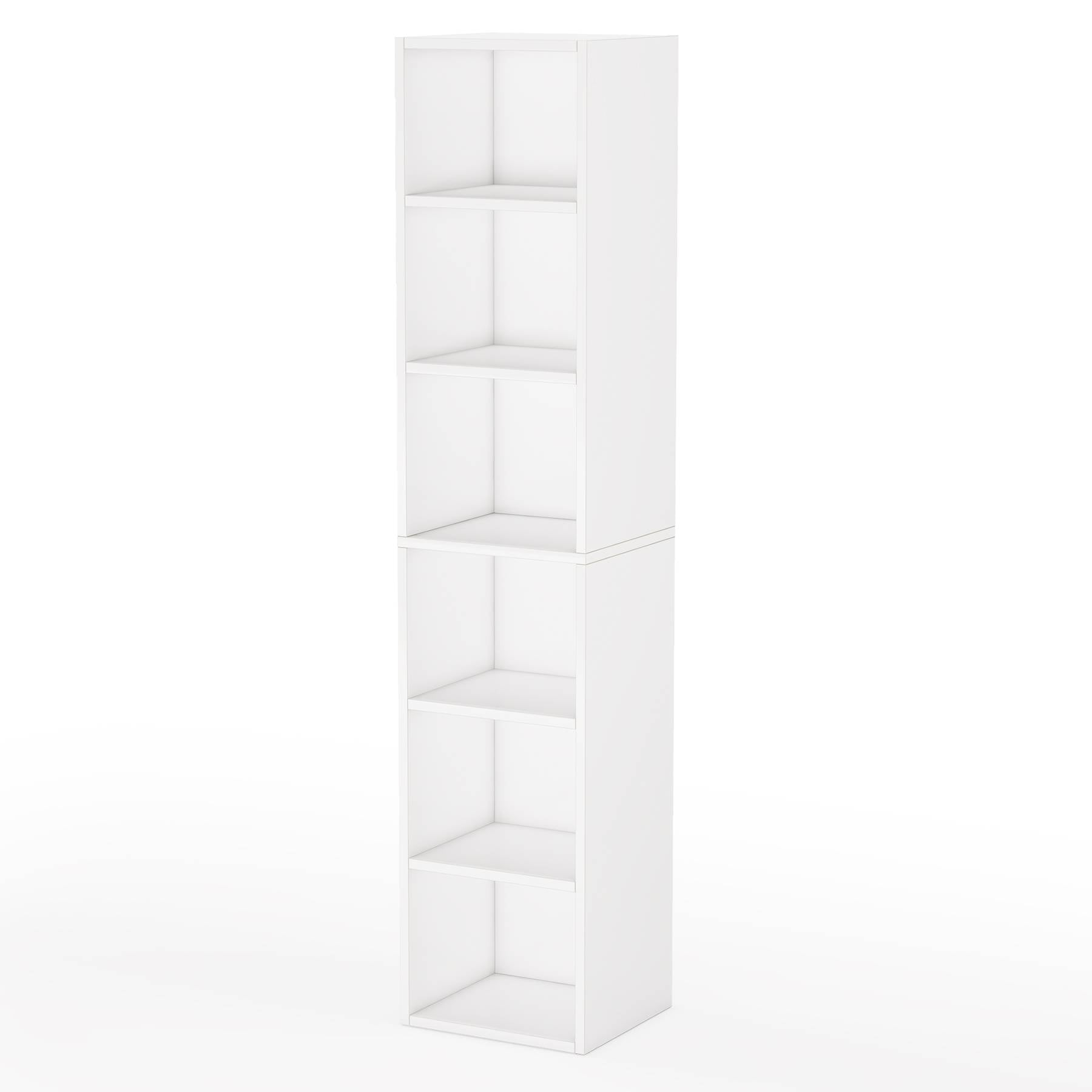 180 cm Corner Bookcase, Modern 6-Tier Narrow Cube Display Shelves