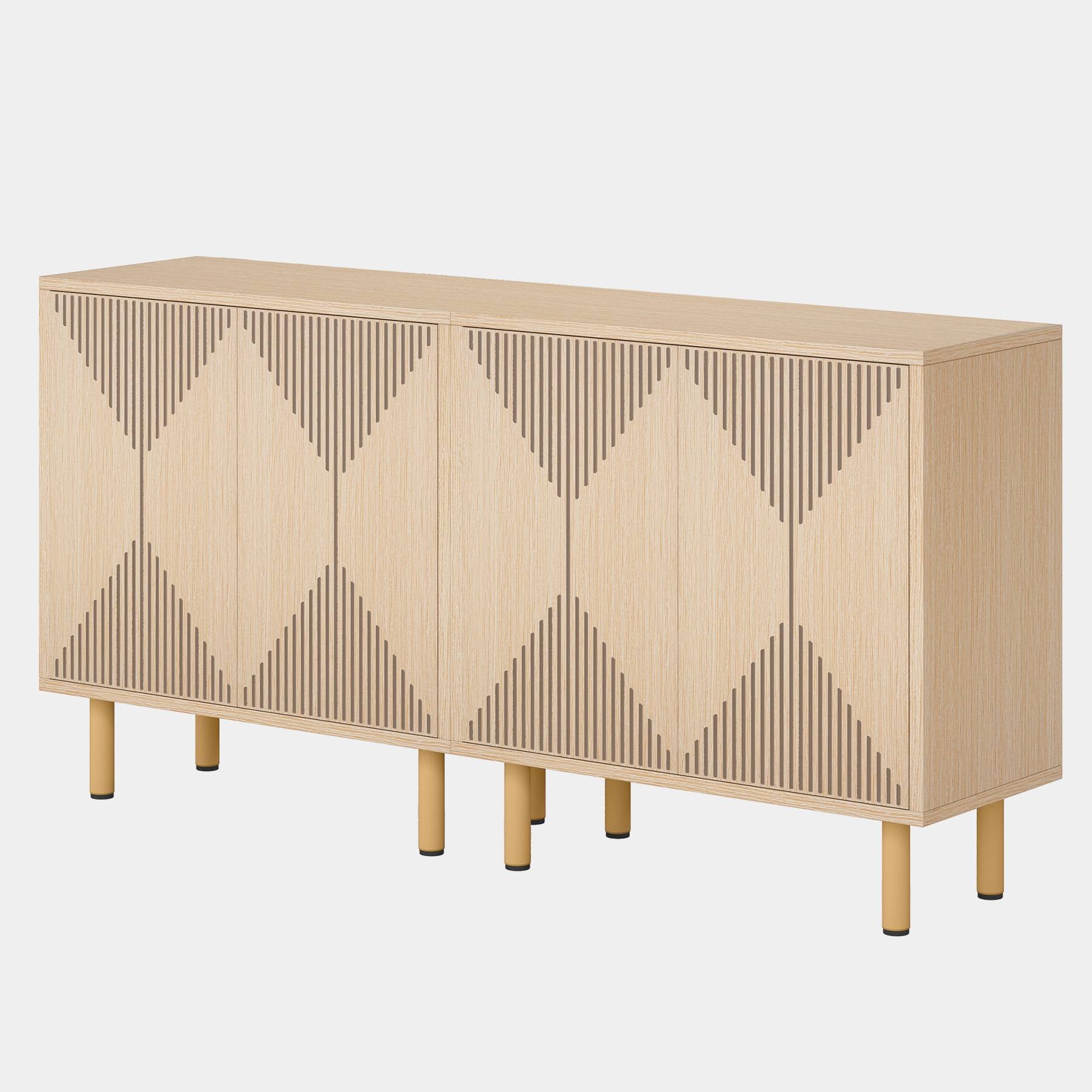 Modern Sideboard Buffet, 150 cm Wood Storage Cabinet with Doors