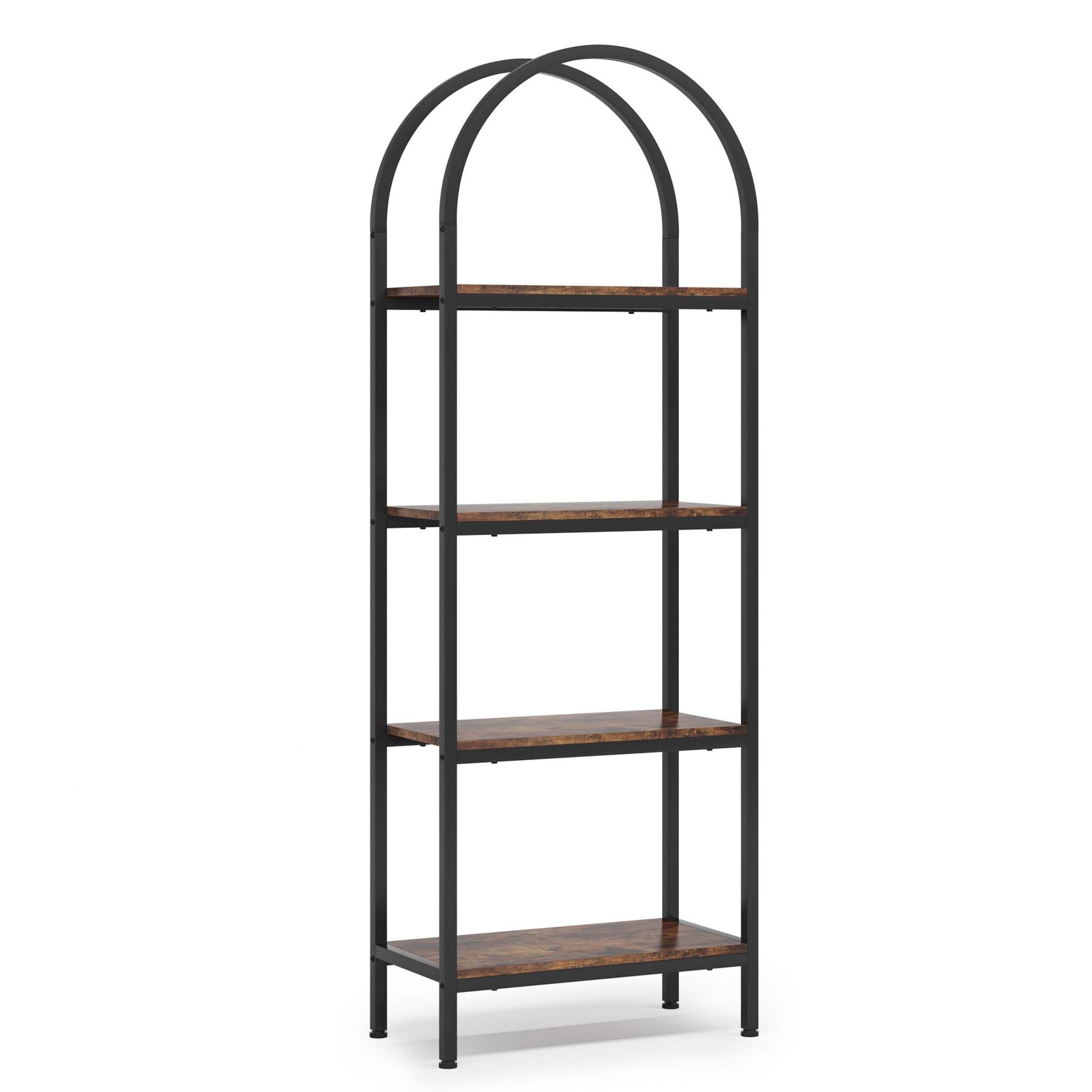 4-Tier / 5-Tier Bookshelf, Arched Bookcase Display Rack with Storage Shelves (in cm)