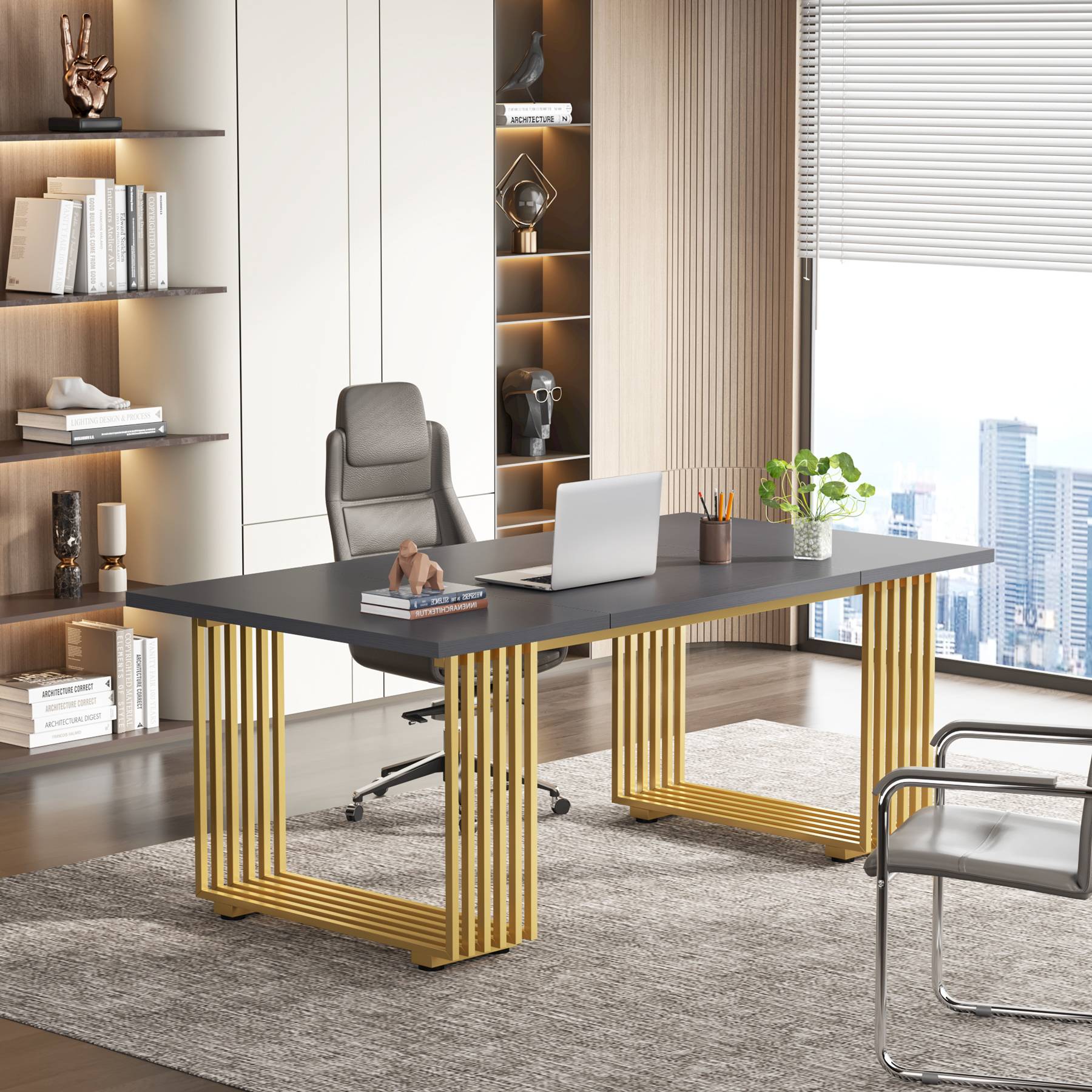 180 cm Executive Desk, Modern Office Computer Desk Conference Table