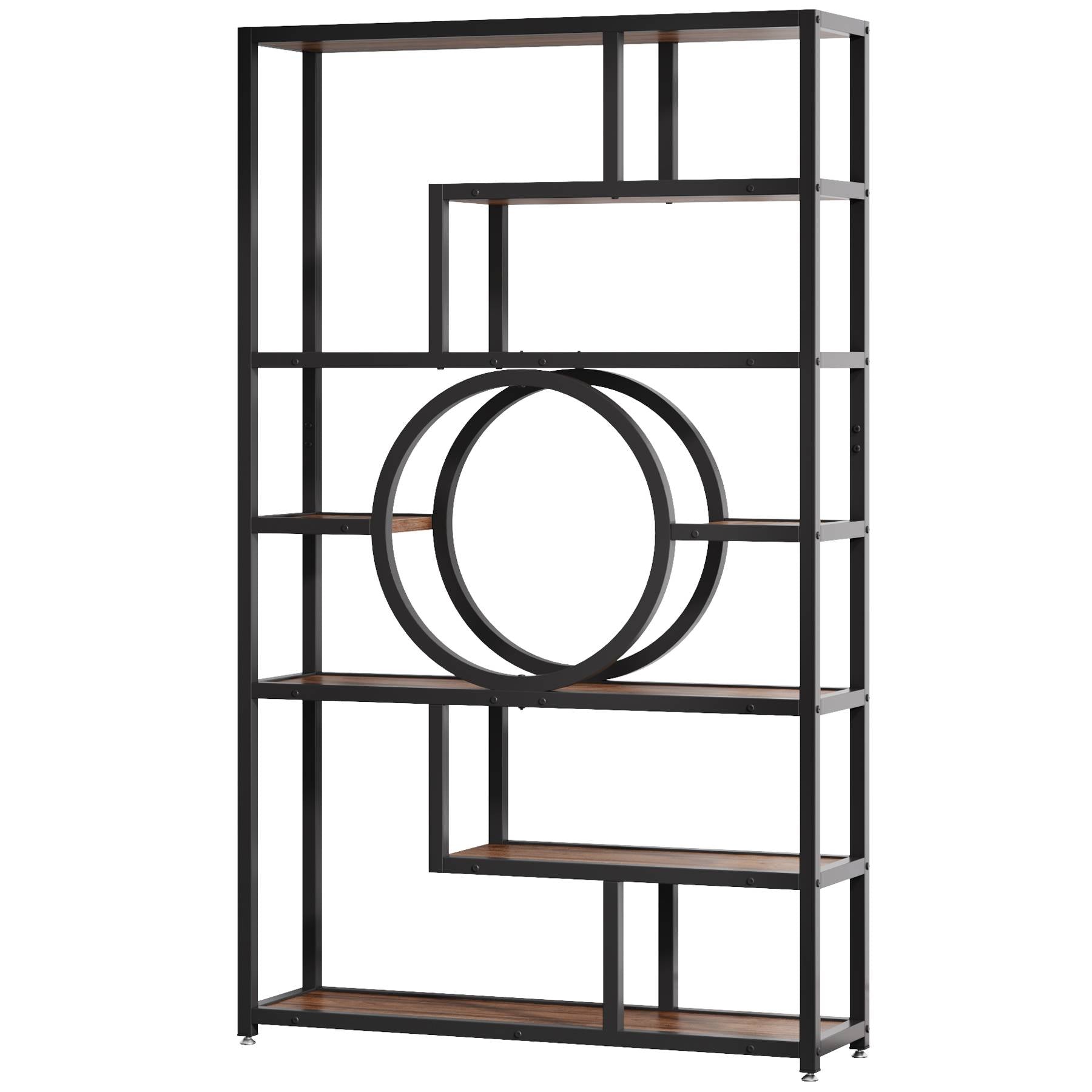 183 cm Bookshelf, 8-Shelf Etagere Bookcase Industrial Display Shelf