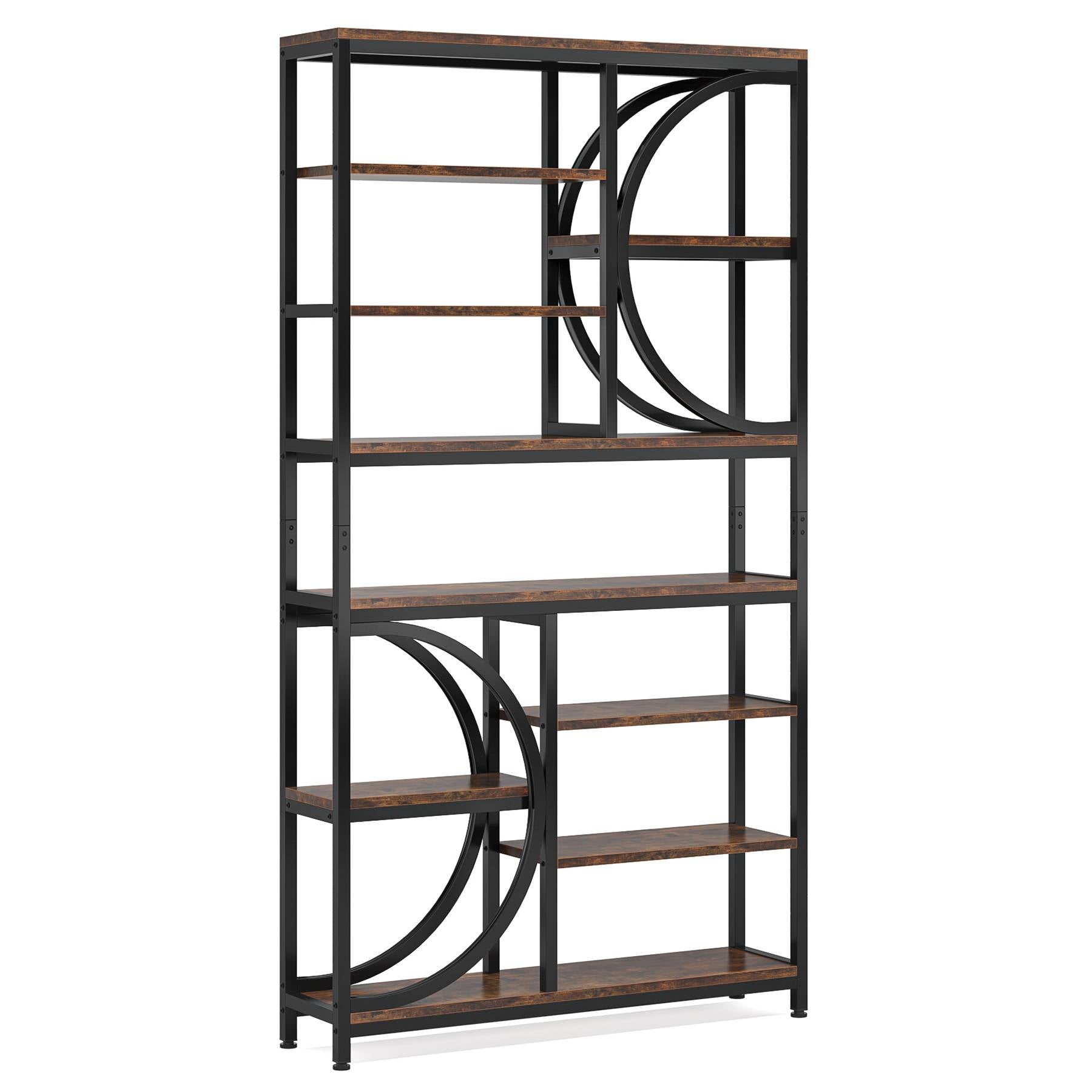 195.58 cm Bookshelf, Industrial 8-Tier Etagere Bookcase Open Display Shelves