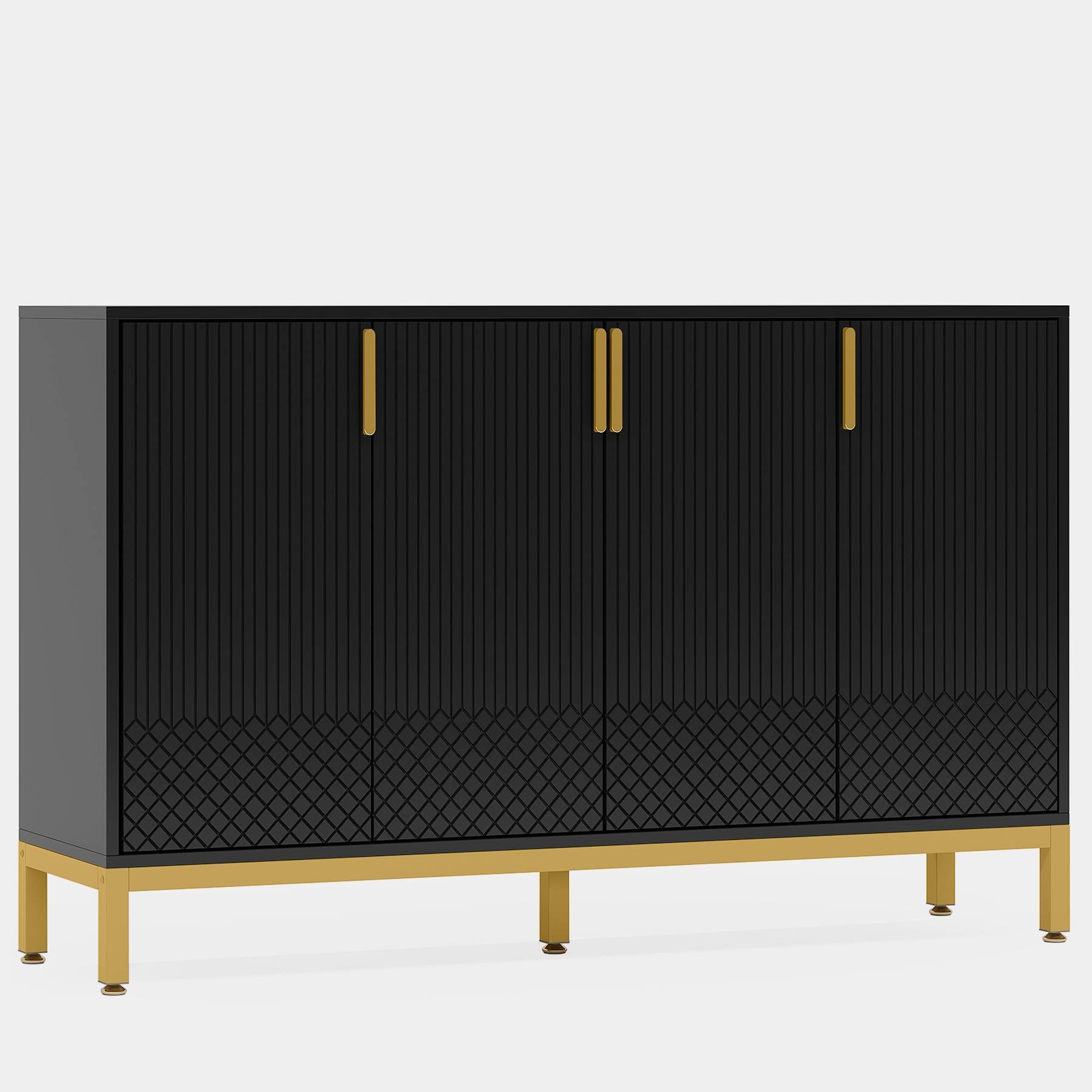 Modern Sideboard Buffet, 150 cm Luxury Buffet Storage Cabinet with 4 Doors