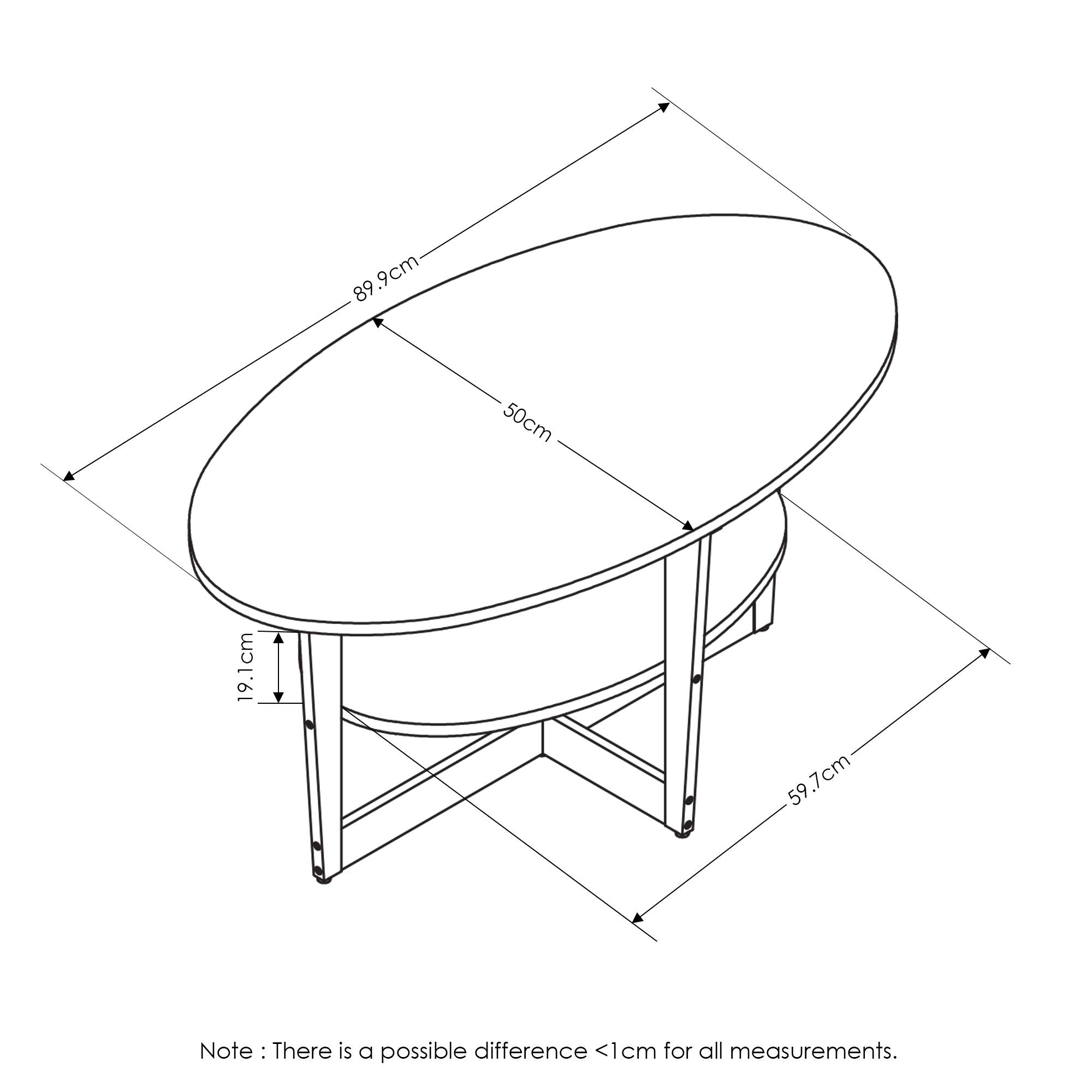 Multiple Colour Wooden Coffee Table for Living Room, Simple Design Oval Coffee Table with Storage Bin, Modern Center Table, Space-Saving, Stylish and Sturdy, Easy Assembly, Multifunctional Furniture for Home or Office