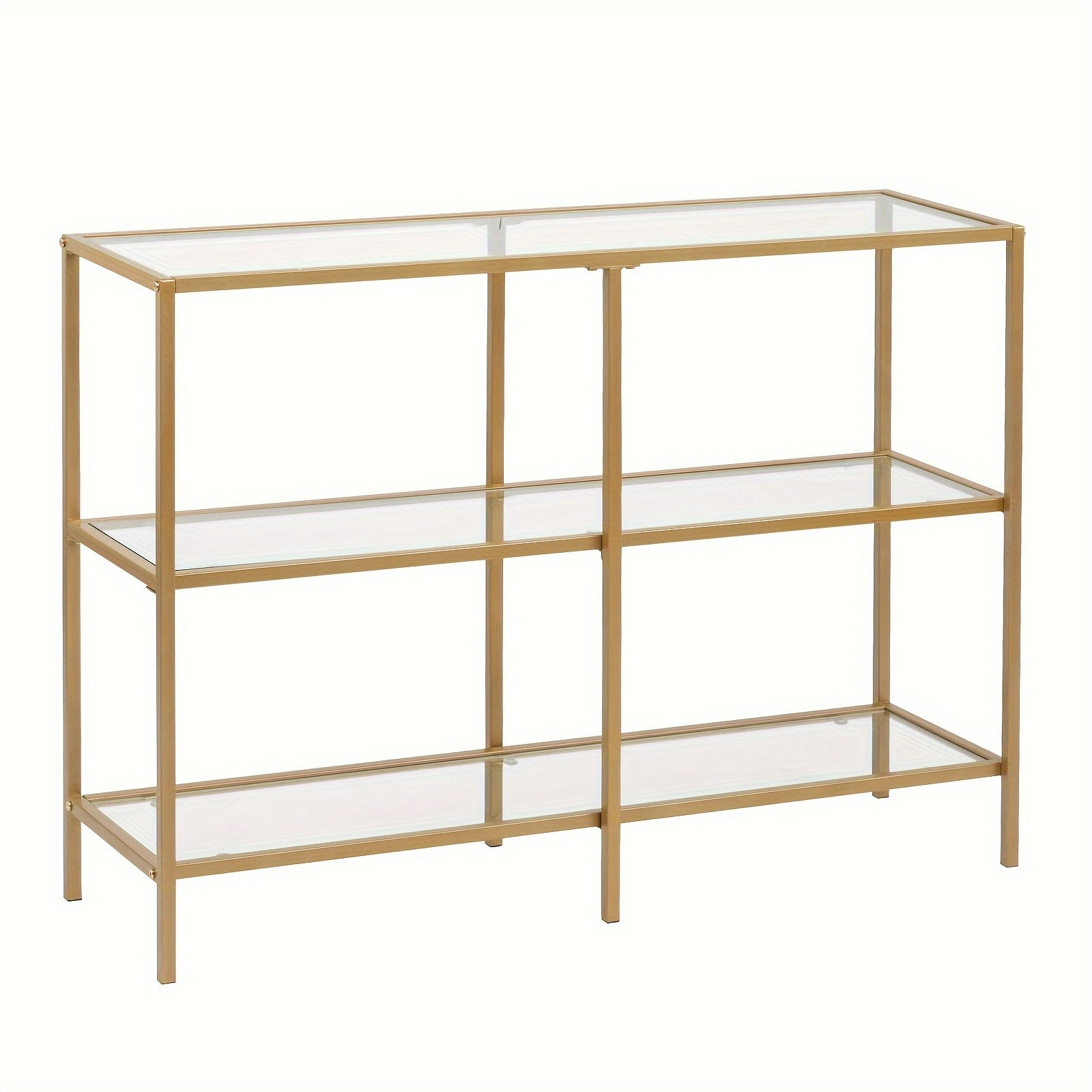 100 cm Console Table, Tempered Glass Sofa Table, Modern Entryway Table, Metal Frame, Easy to Assemble, for Living Room, Hallway