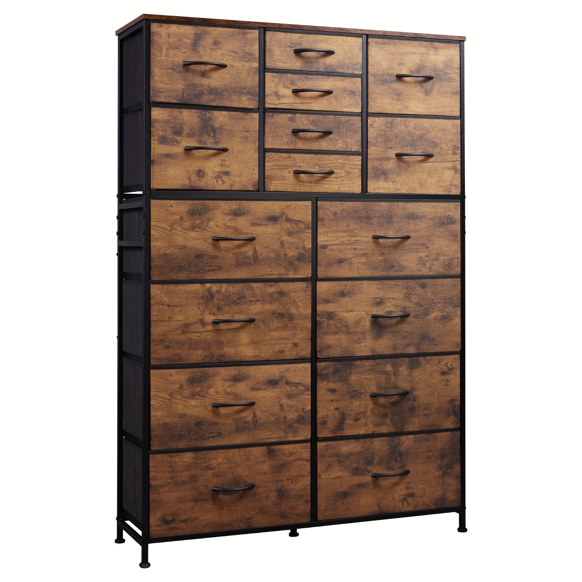 16 Drawers Dresser, Tall Dresser for Bedroom, Closet, Hallway, Storage Dresser Organizer unit, Large Dressers & Chests of Drawers with Fabric Bins