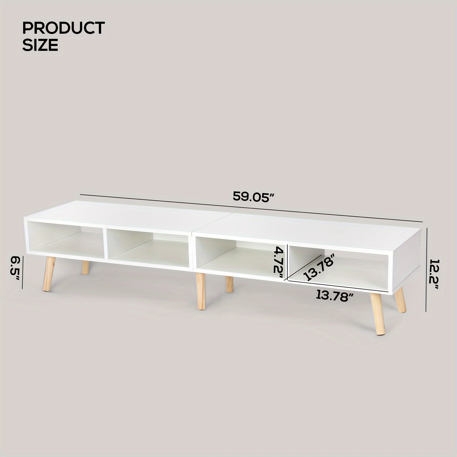 152cm TV Stand For 30"-65" TV With Open Shelf