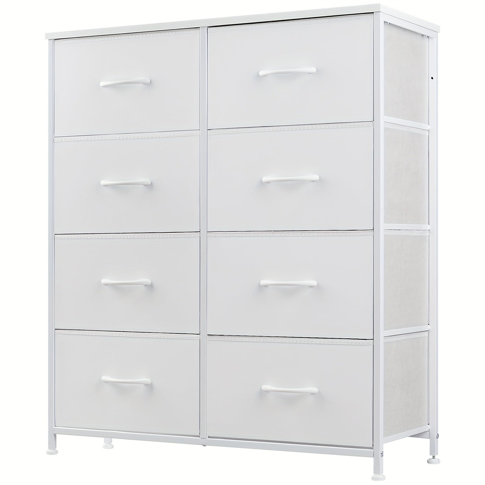 Dresser for Bedroom Drawer Organizer Storage 8 Drawers, Fabric Storage Tower, Chest of Drawers with Steel Frame, Wood Top for Nursery, Living Room, Closet