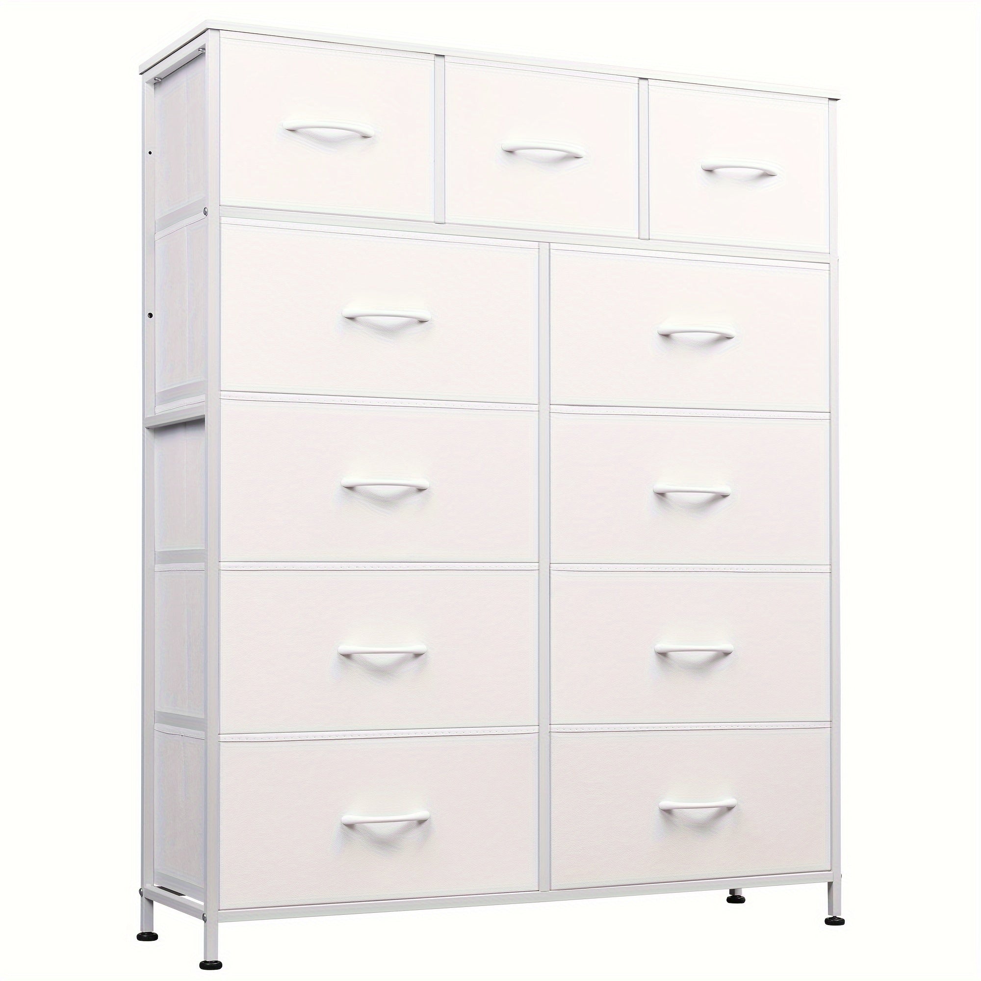 Tall Dresser for Bedroom, Fabric Dresser Storage Tower, Dresser & Chest of Drawers Organizer Unit with 11 Drawers, Storage Cabinet, Hallway, Closets, Steel Frame, Wood Top