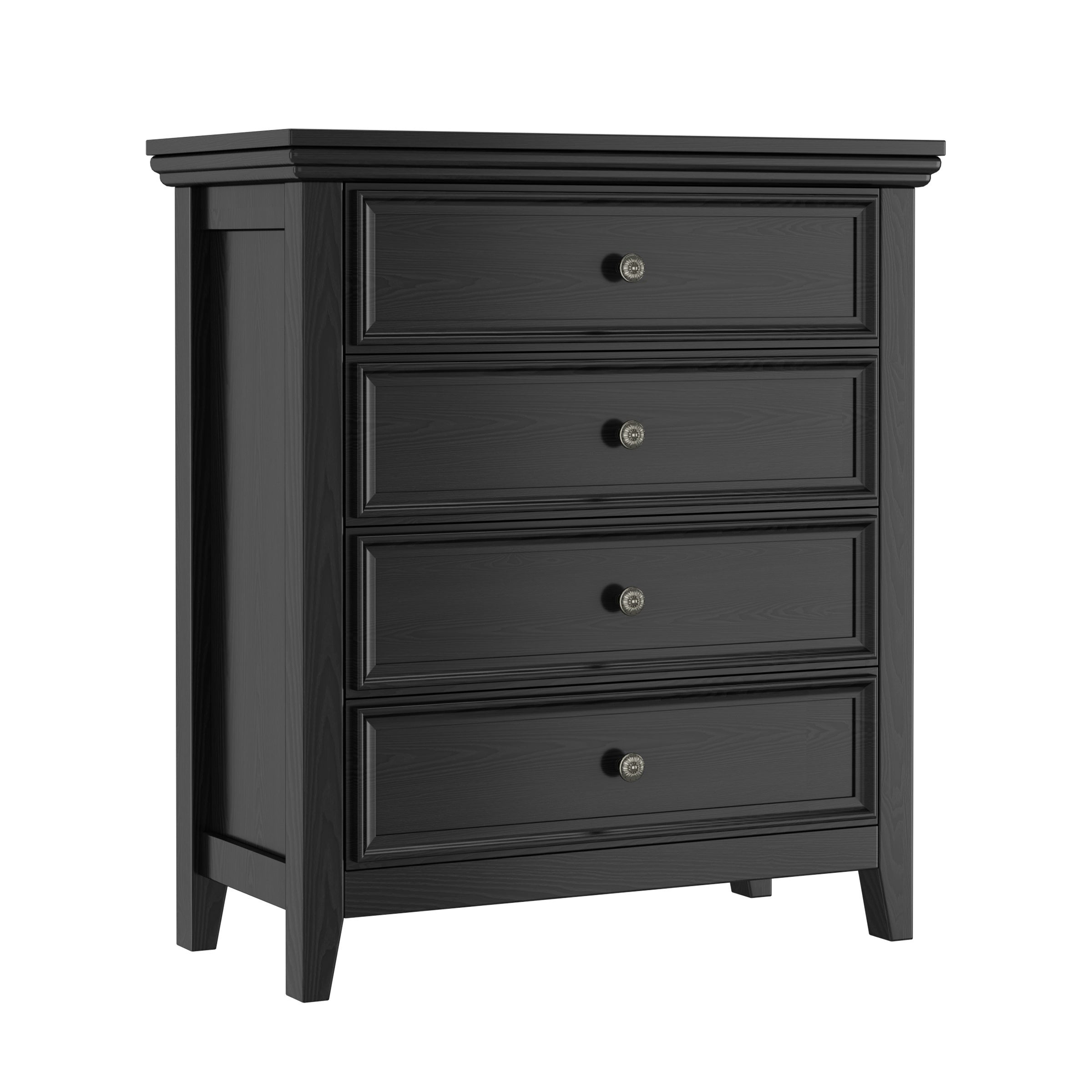 Dresser For Bedroom, Black Dresser, Chest Of Drawers, Black Nightstand, Modern Drawer Dresser Rustic Style Storage Cabinet For Living Room, Home Office