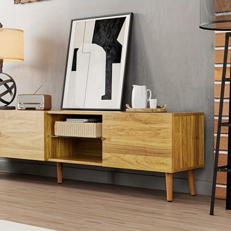 1pc Mid Century Modern TV Stand, TV Stand With Storage, Entertainment Center For Living Room Bedroom, TV Media Console