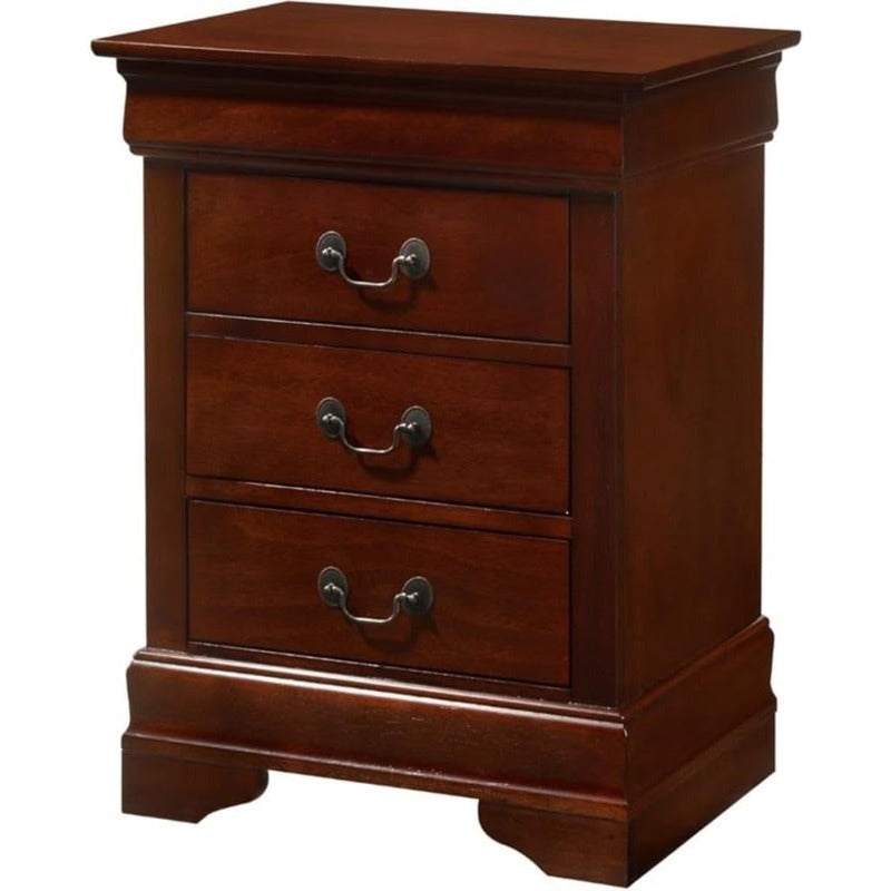 1pc Nightstand, 3-Drawer Wooden Bedside Table, Freestanding Storage Organizer, Brown, Over 3.2 Cubic Feet Capacity, Under 27 Inches Tall