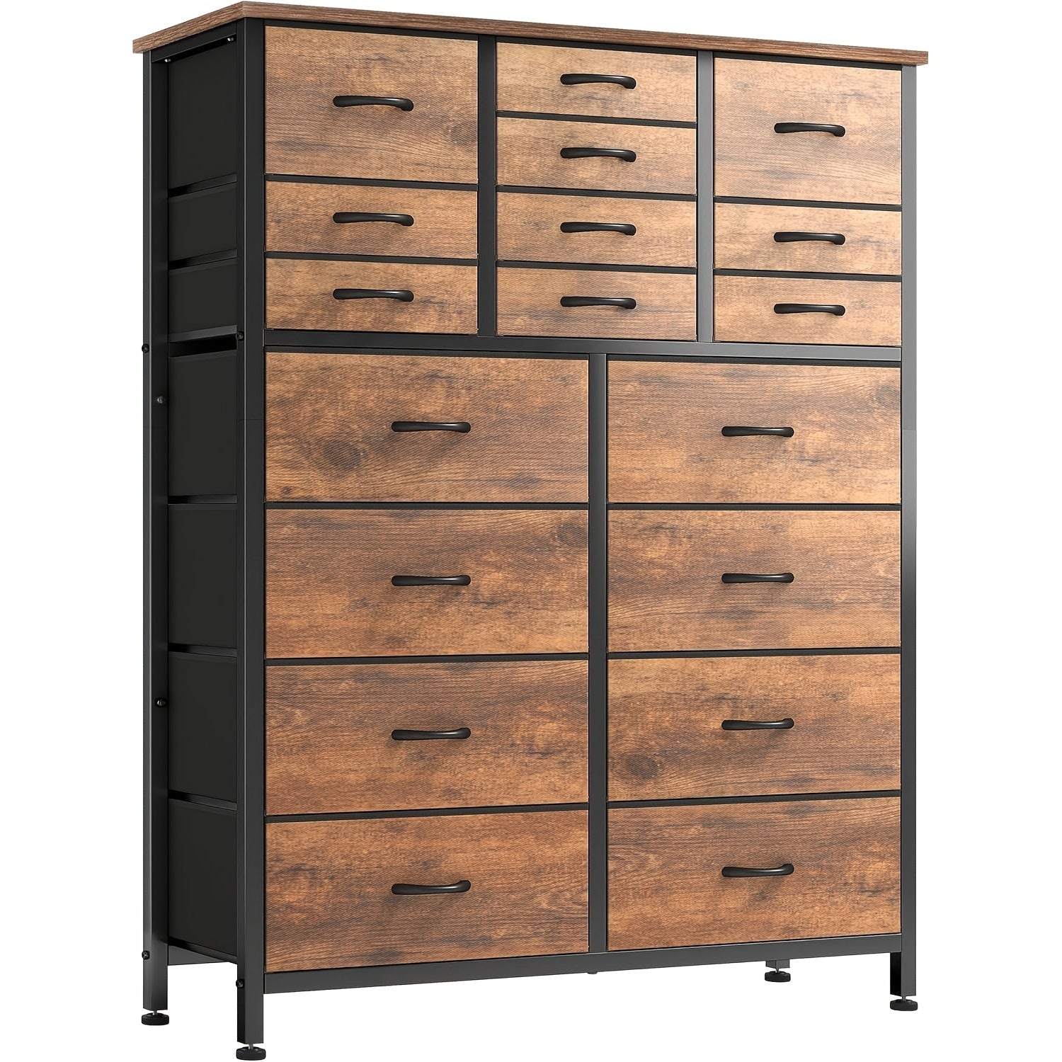 Dresser For Bedroom With 18 Fabric Drawers, Tall Storage Dresser, Chest Of Drawers For Closet, Nursery, Bedside, Living Room, Laundry, Entryway, Hallway