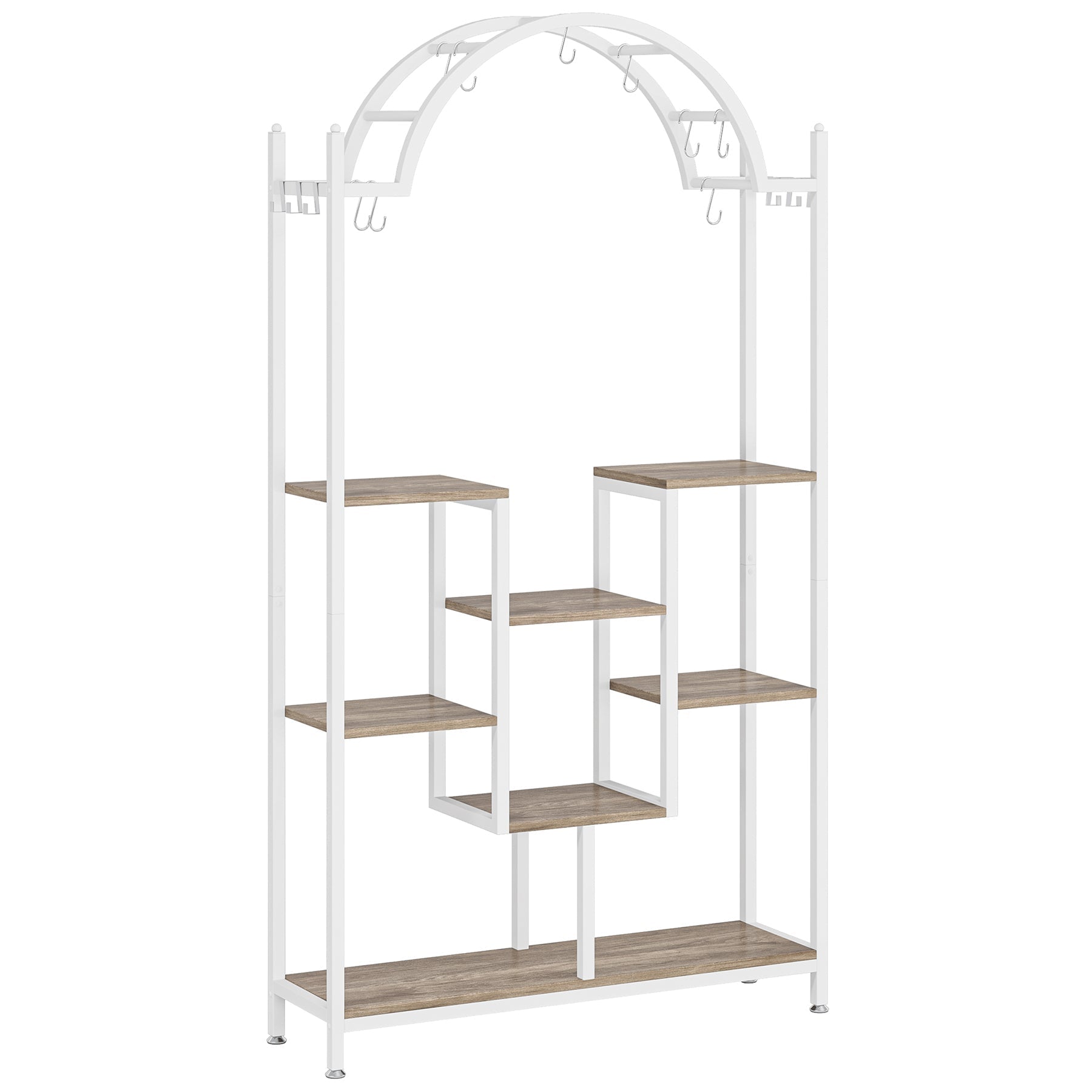 Arched Plant Stand, 190 cm Flower Stands with Hanging Hooks