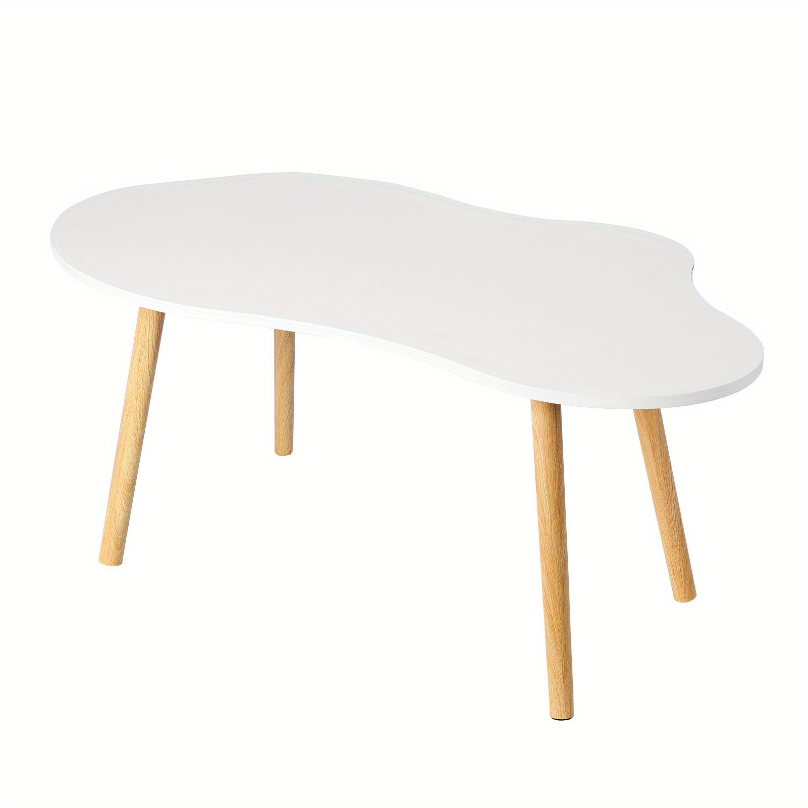 Modern Nordic-Inspired Coffee Table - White, Contemporary Cloud Design with Storage for Living Room & Small Apartments, Coffee Table for Living Room