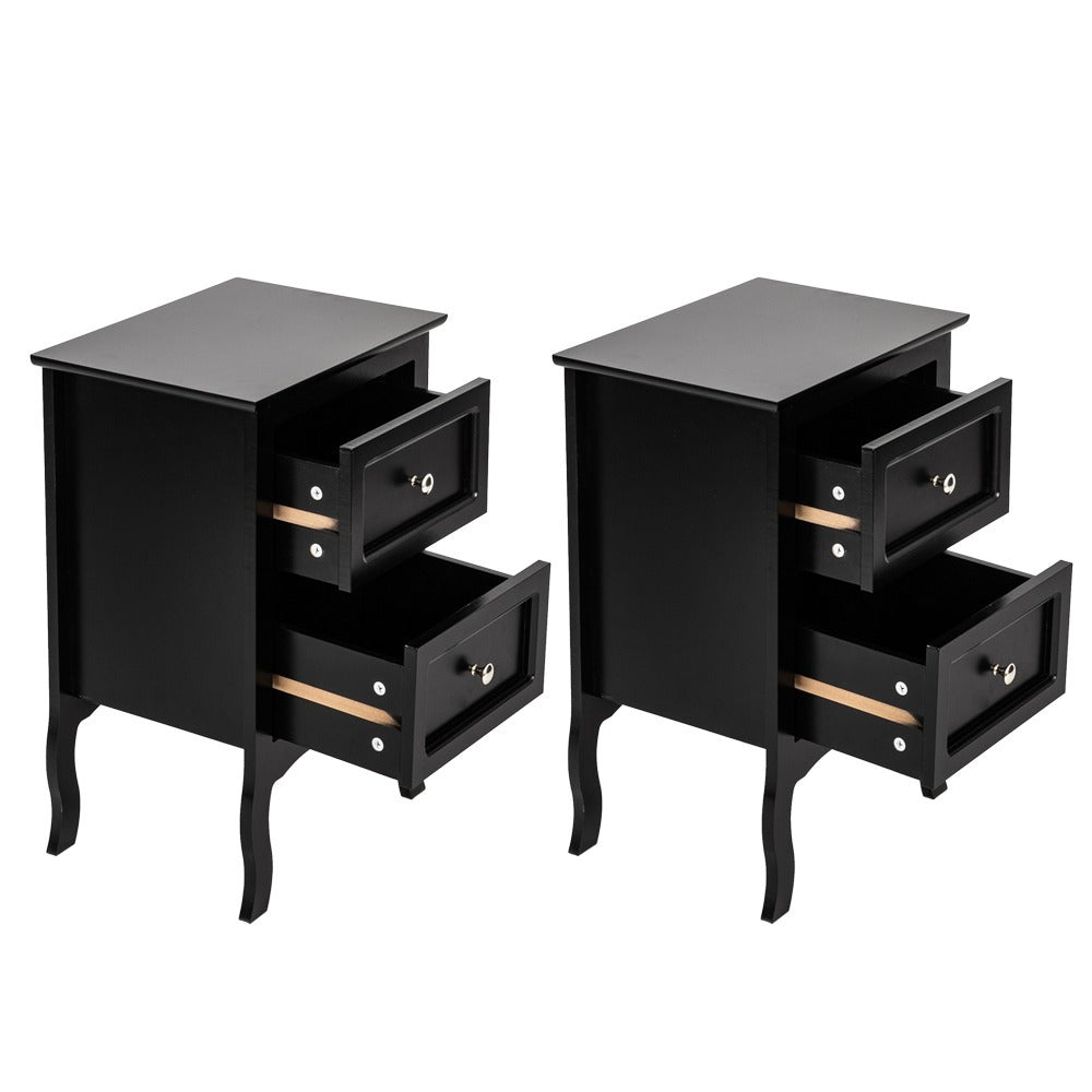 Nightstand with 2 Drawers, Night Stands for Bedrooms, Small Bed Side Table/ Night Stand with Drawers for Small Spaces