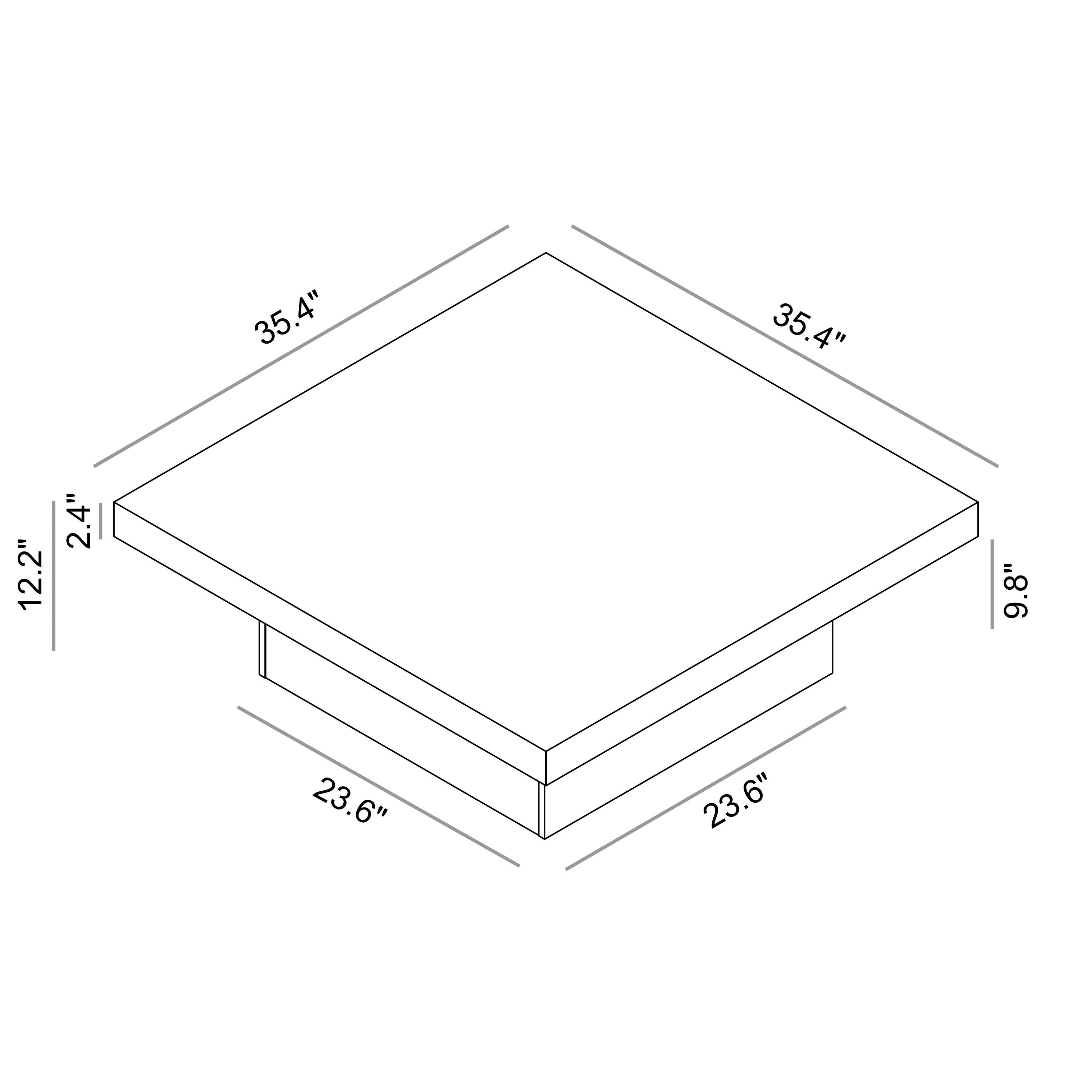 Square Wood Top Coffee Table, Garden Houses