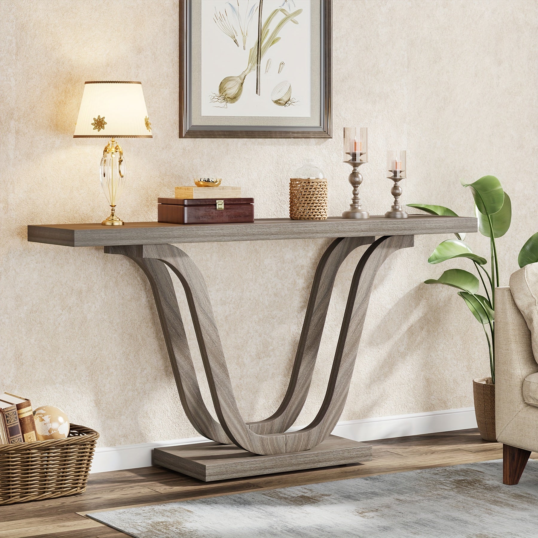 Farmhouse Console Table, 140 cm Sofa Table Entryway Table, Narrow Hallway Tables Foyer Tables for Entryway