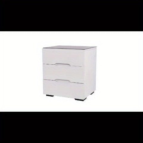 3-Drawer Bedside Cabinet, Bedside Cabinet with 3 Drawers, Bedroom Side Table, Modern Side Table, Black