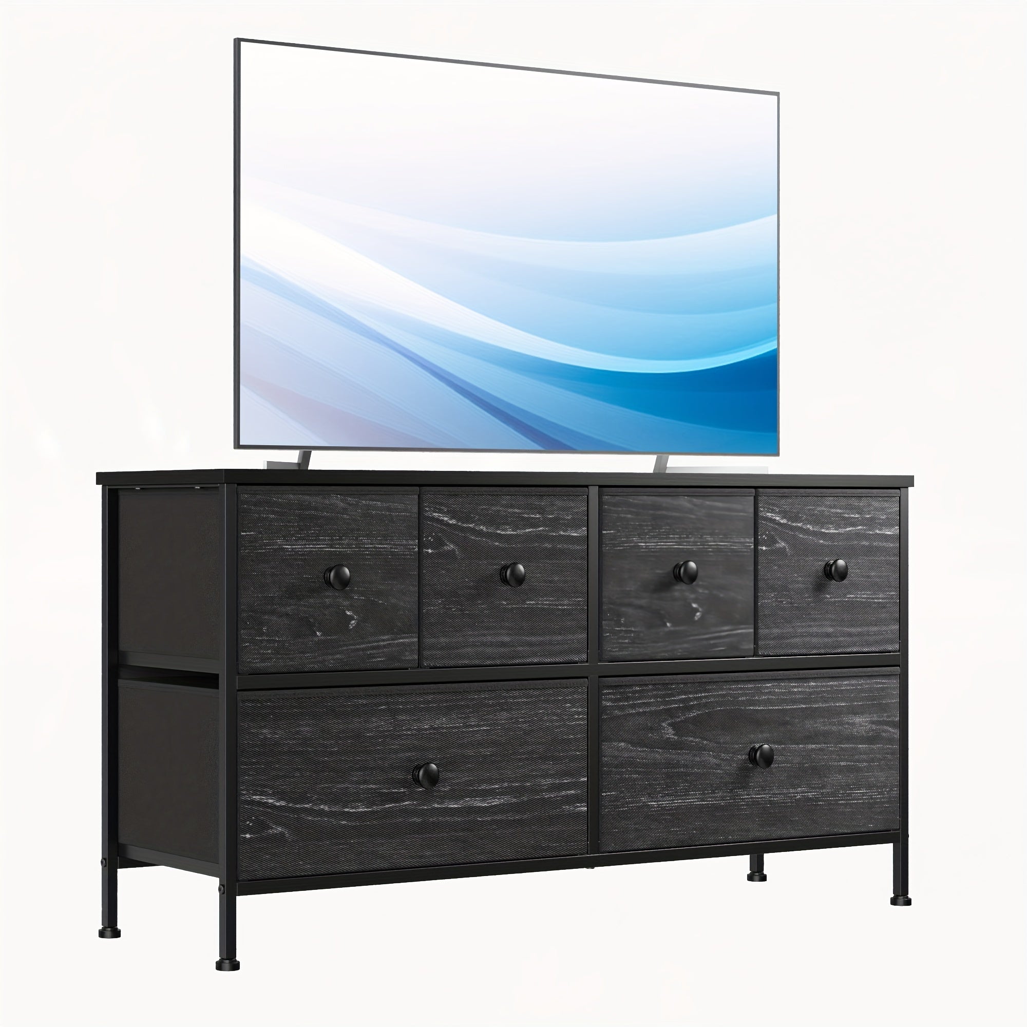 Dresser For Bedroom With 6 Drawer Dresser TV Stand Dresser & Chests Of Drawers Cute Dressers For Closet, Living Room, Hallway, Playroom, Black For Lab