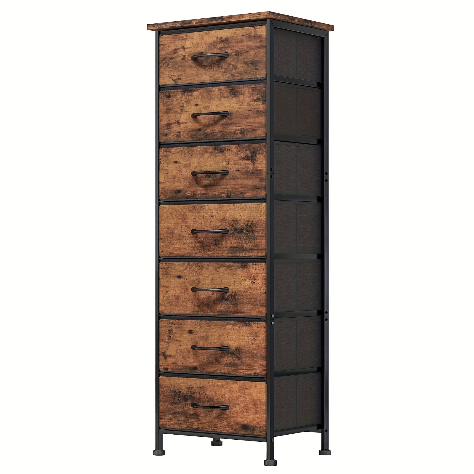 Tall Dresser For Bedroom, Storage Organizer With 7 Drawers, Vertical Bedside End Table For Bedroom, Sturdy Steel Frame, Nightstand Furniture, Chest Of Drawers For Closet