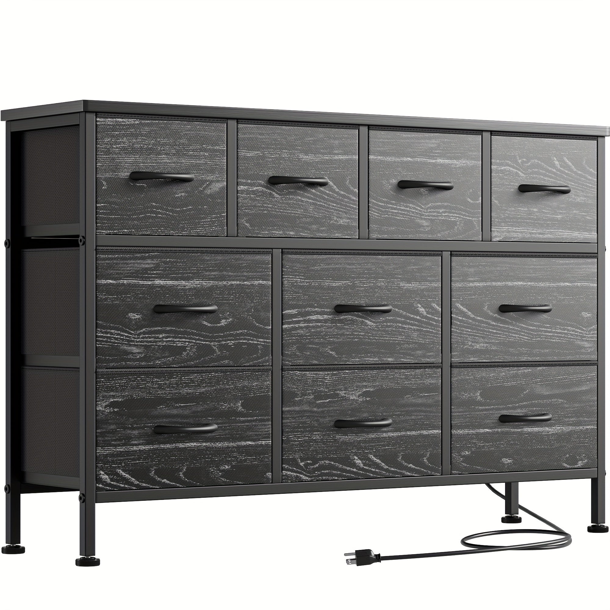 Versatile 10-Drawer Dresser for Bedroom - Fabric Drawers, Storage Organizer with Chest, Perfect for TV Stand Up to 55", Lightweight Furniture for Living Room & Bedroom