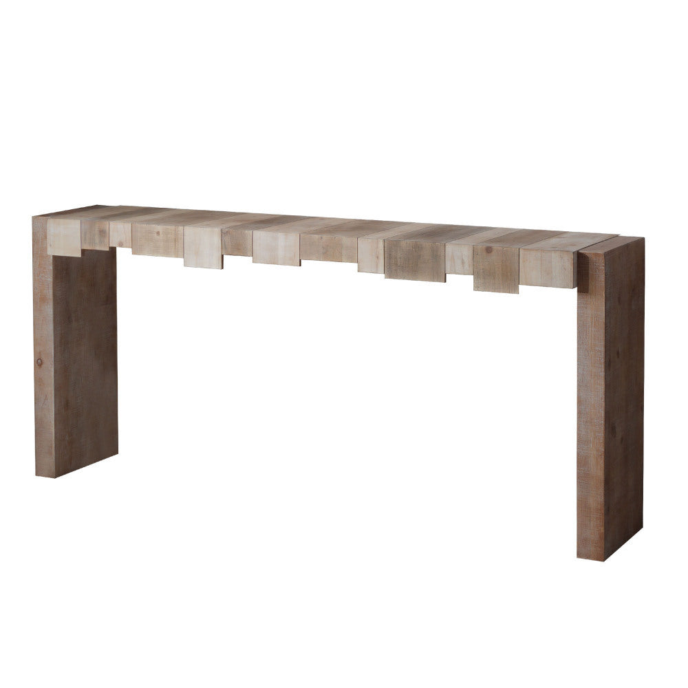 Rustic Modern Manufactured Wood Console Table with Step-Block Design (cm)