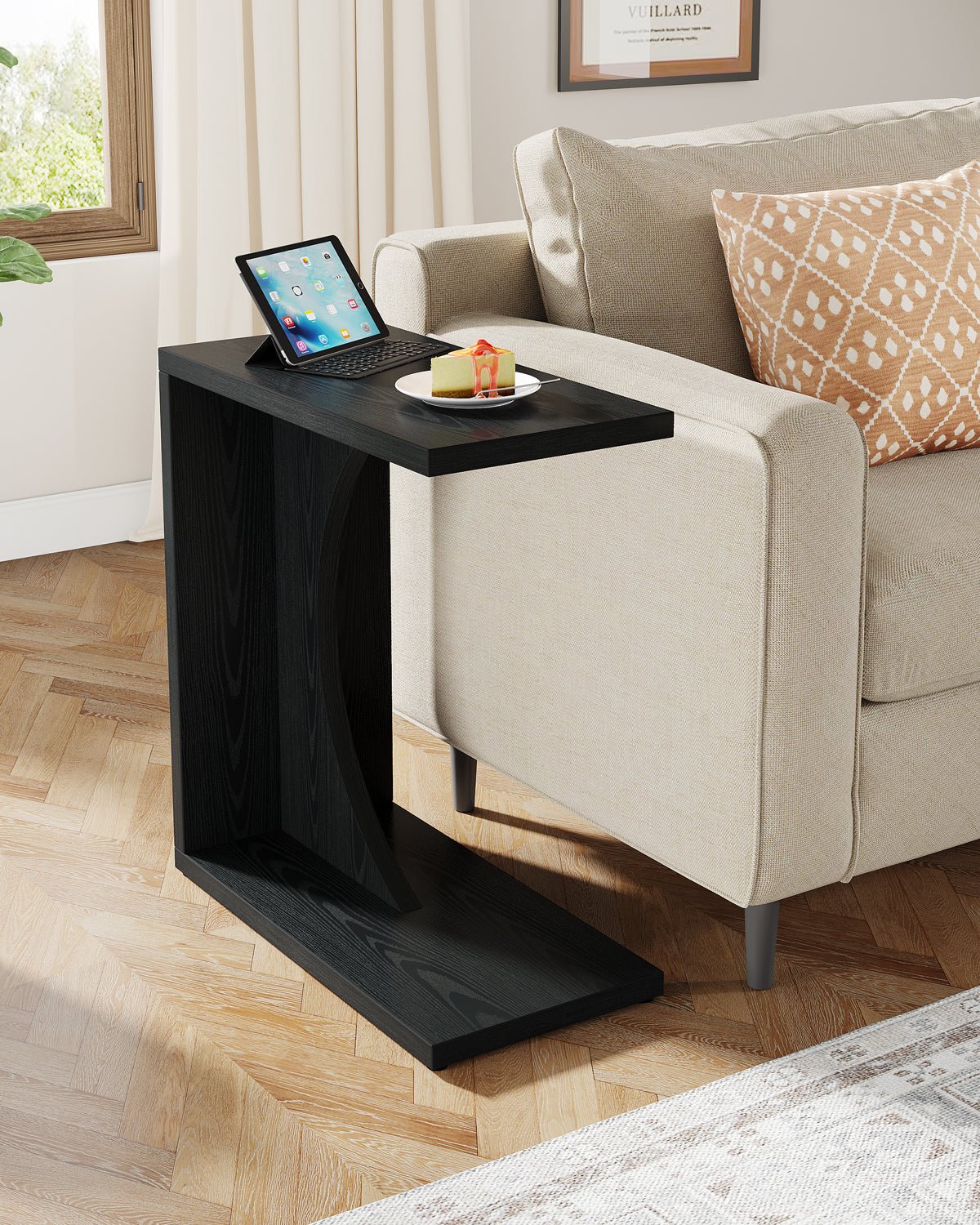 C-Shaped End Table, Sofa Side Table Couch Table