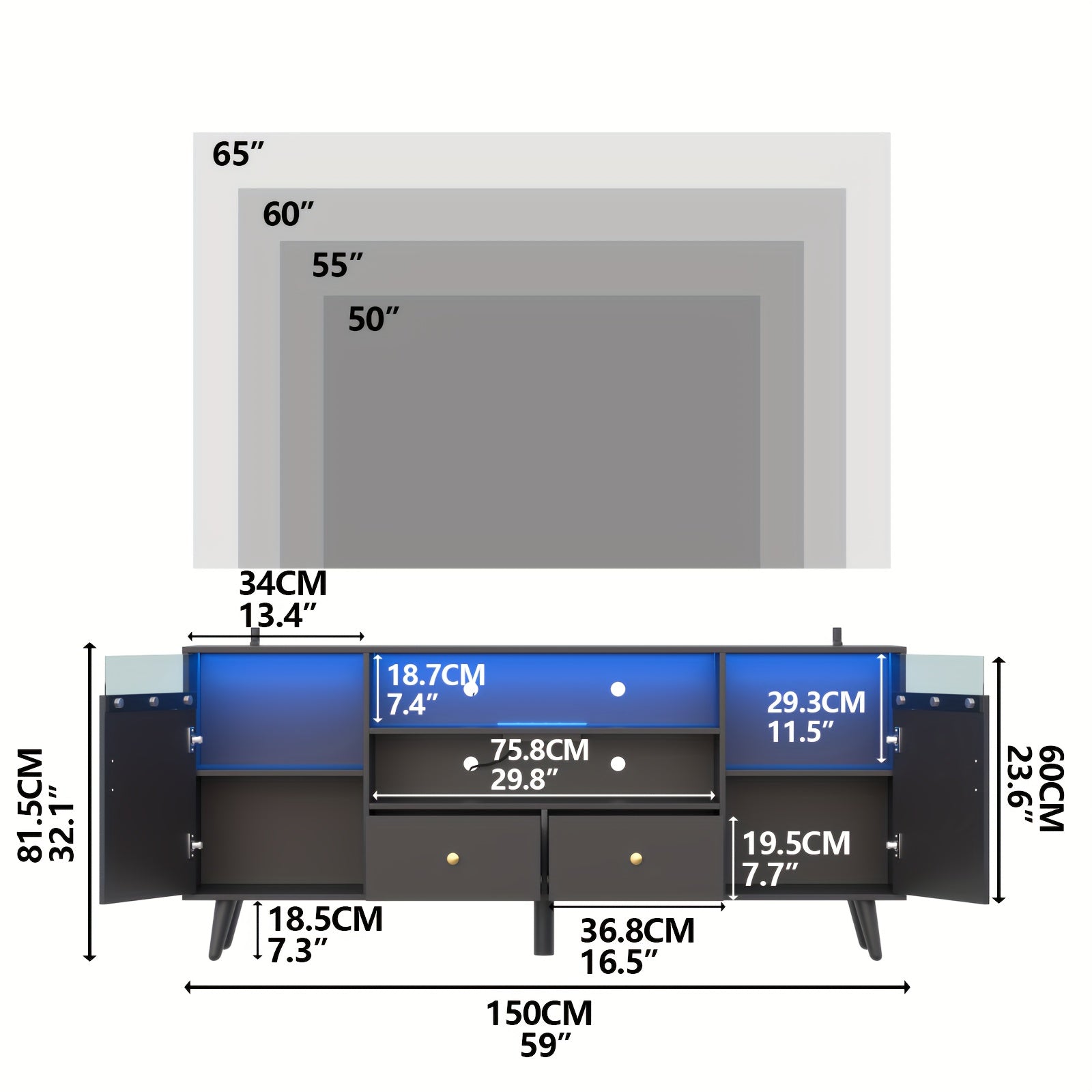 Tv Stands For Living Room, Tv Stand 65 Inch, Entertainment Center With Storage, Tv Console For Bedroom, Black Tv Stand With Storage, Tall Tv Stand With Drawers