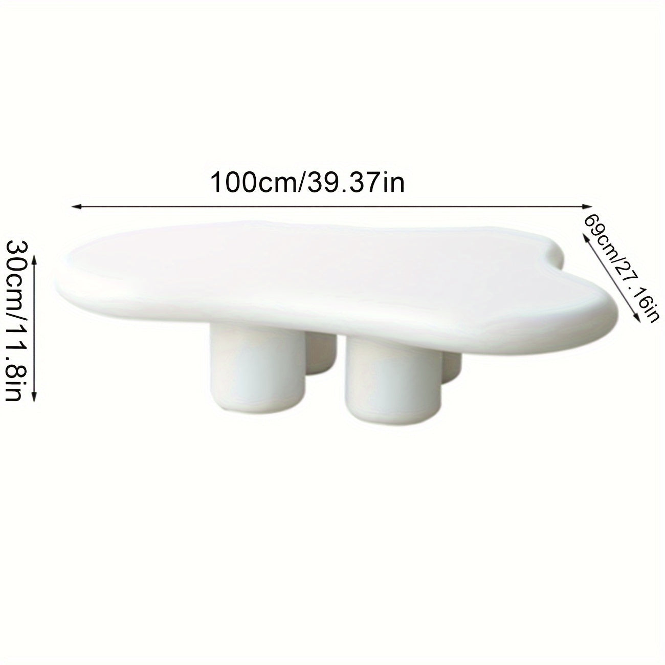 Irregular Coffee Table, Cute Cloud Table For Living Room, Rounded Corner Coffee Table, Simple Modern Style Central Coffee Table For Small Space