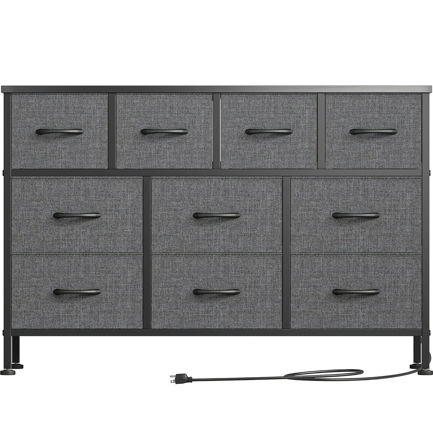 Versatile 10-Drawer Dresser for Bedroom - Fabric Drawers, Storage Organizer with Chest, Perfect for TV Stand Up to 55", Lightweight Furniture for Living Room & Bedroom