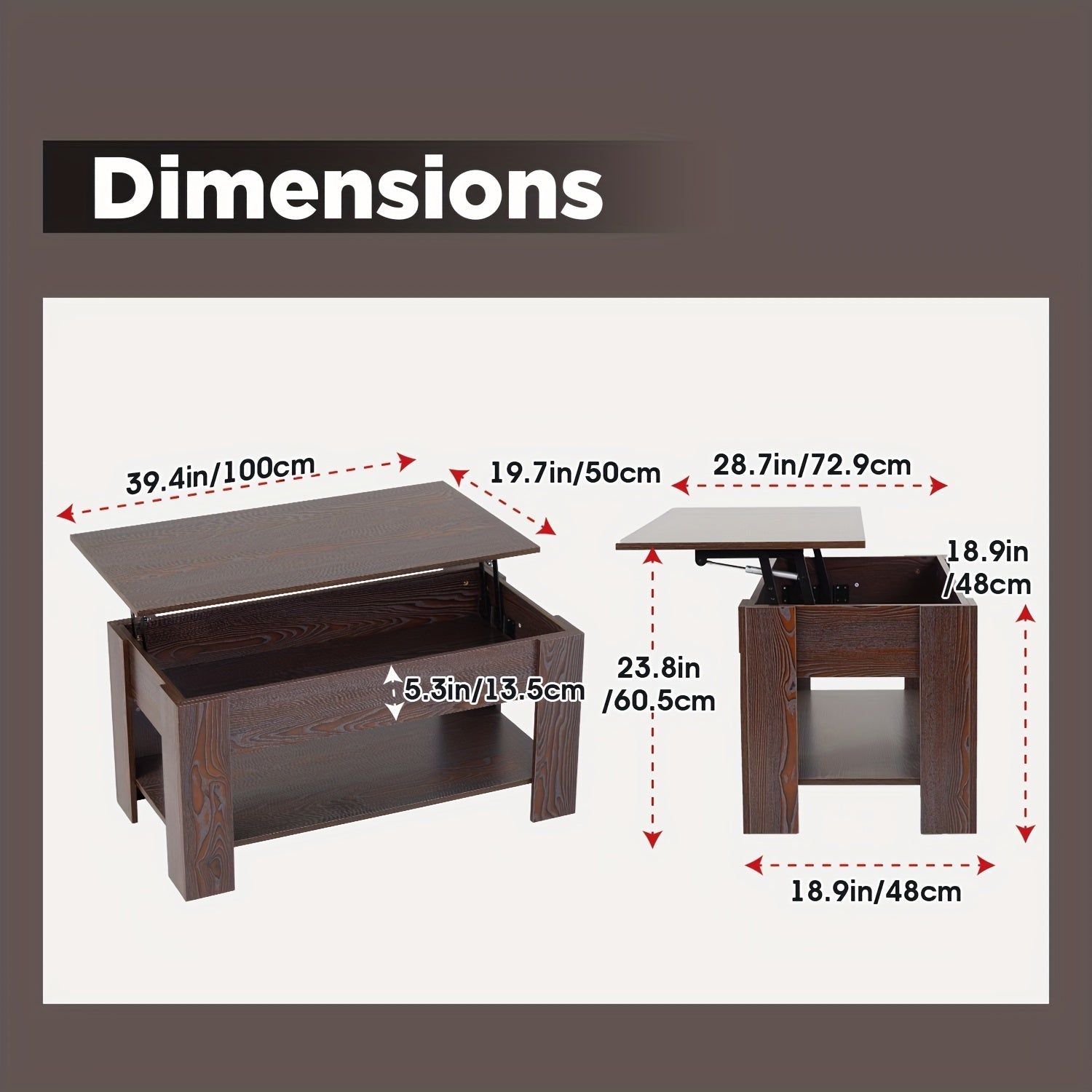 Lift Top Coffee Table With Storage Shelf Wooden Lift Tabletop For Home Living Room Reception Room Office