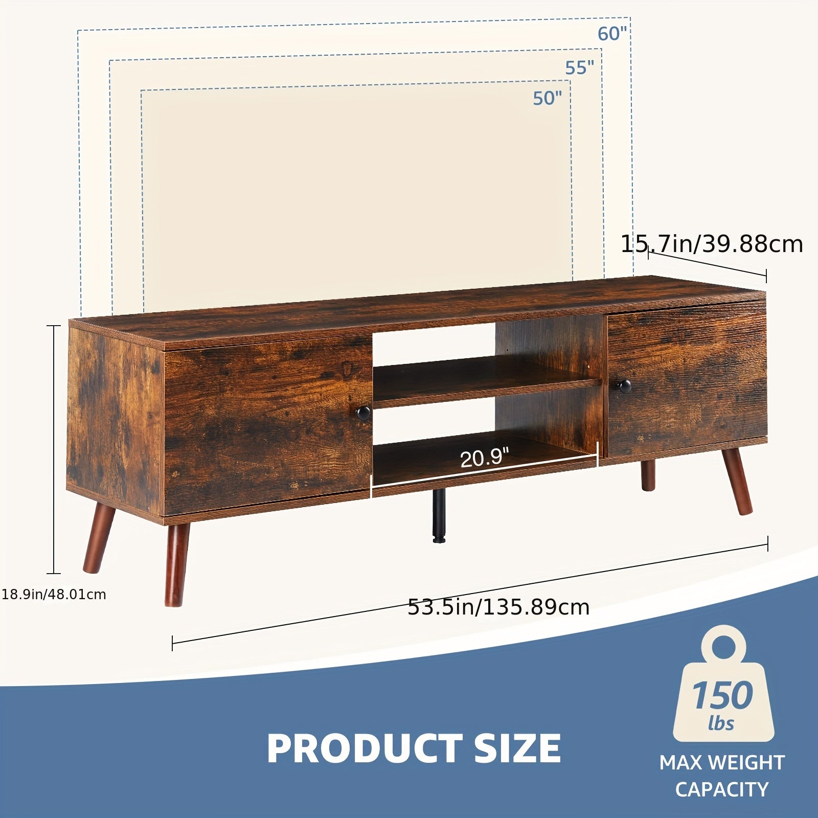 TV Stand With Lift Top Coffee Table Wooden Furniture, Modern Mid Century Entertainment Center With Storage, Media Console Table 2 Cabinet, Soft Hinge, Handle Door, Living Room